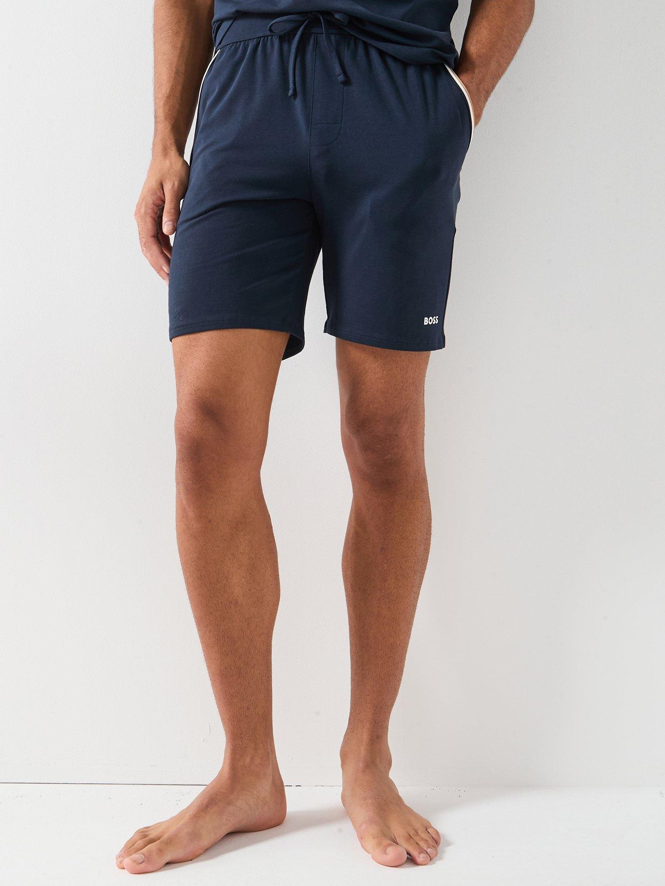 BOSS Boss Unique Global Stripe Taped Loungewear Shorts - Navy