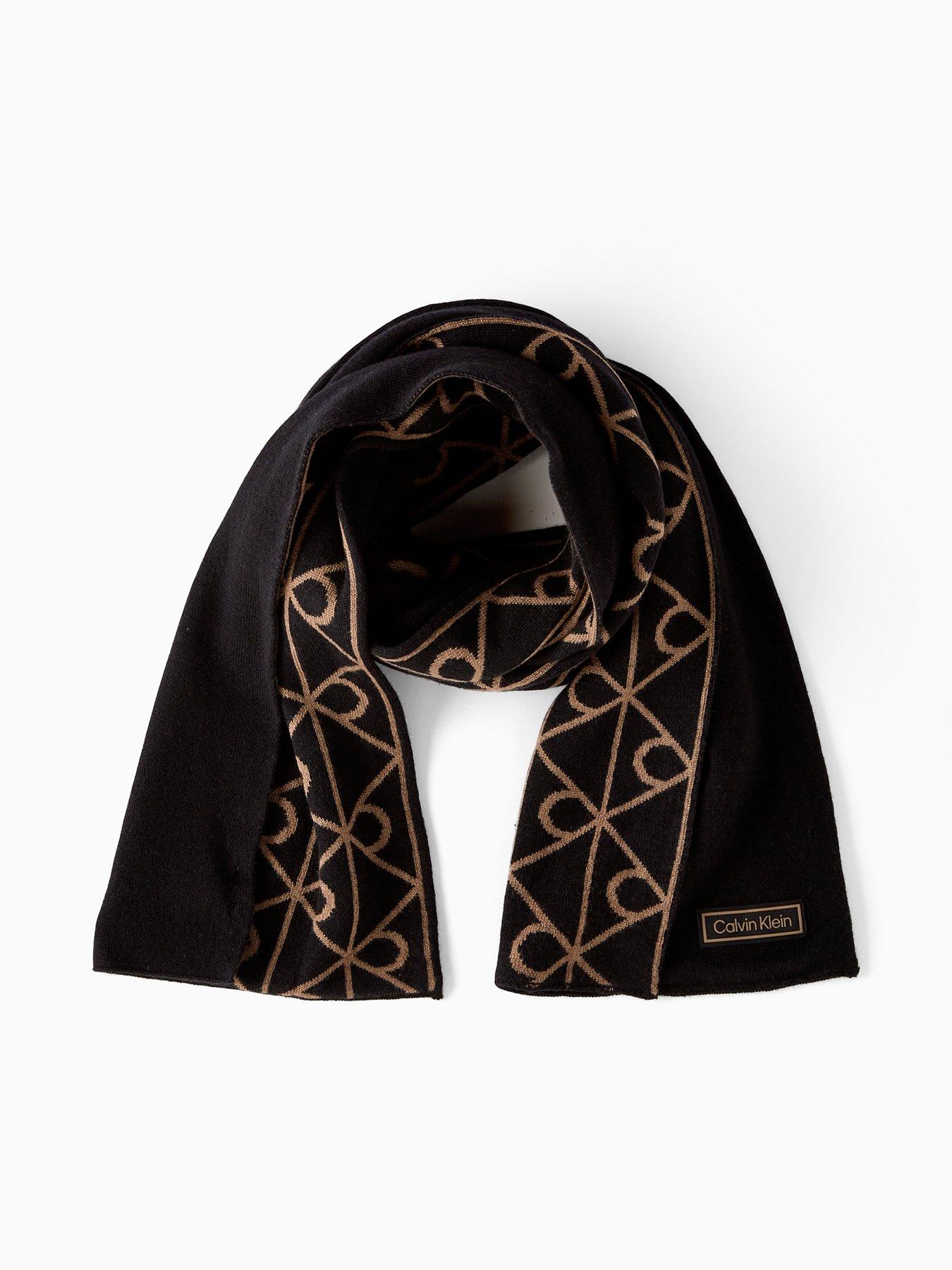 calvin-klein-embellished-reversible-wool-scarf-black