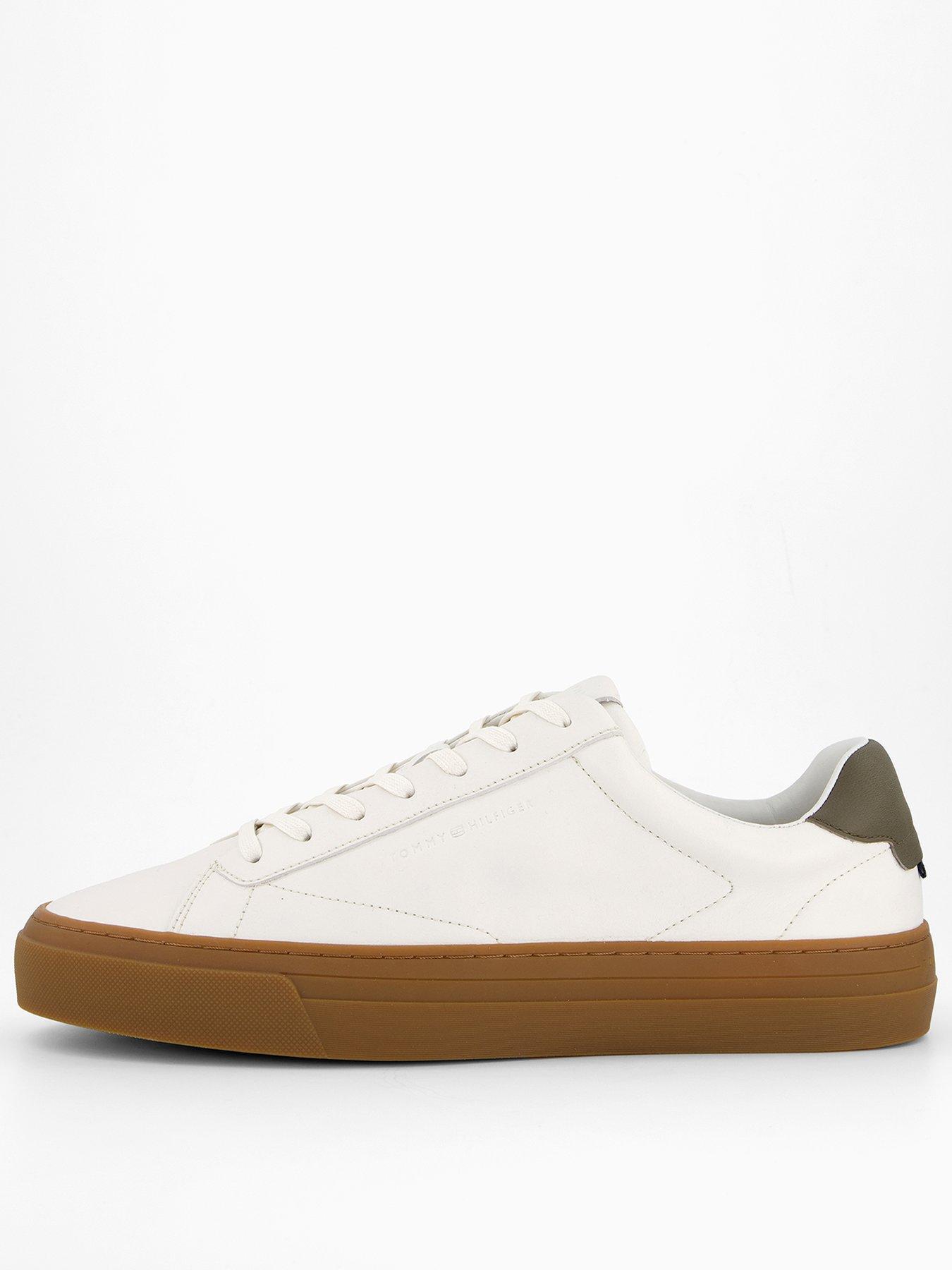 Tommy Hilfiger Premium Dress Cupsole Leather Sneakers - White