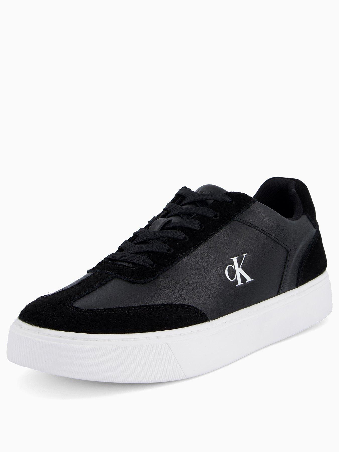 calvin-klein-classic-cupsole-laceup-mix-leather-trainers-whitestillFront