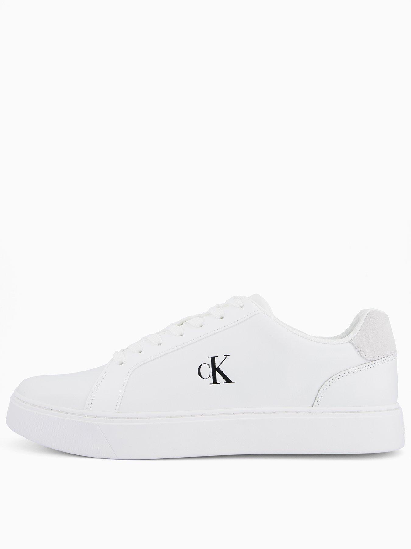 Calvin Klein Classic Cupsole Laceup Leather Trainers - White