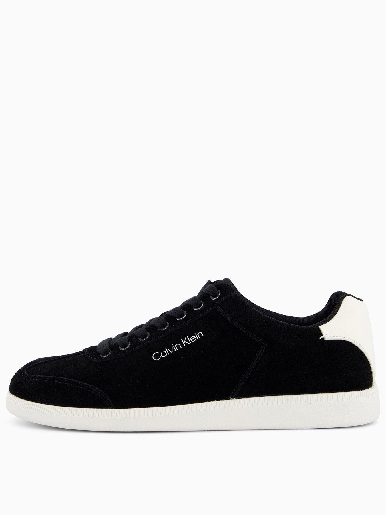 calvin-klein-low-cupsole-laceup-suede-trainers-blackfront