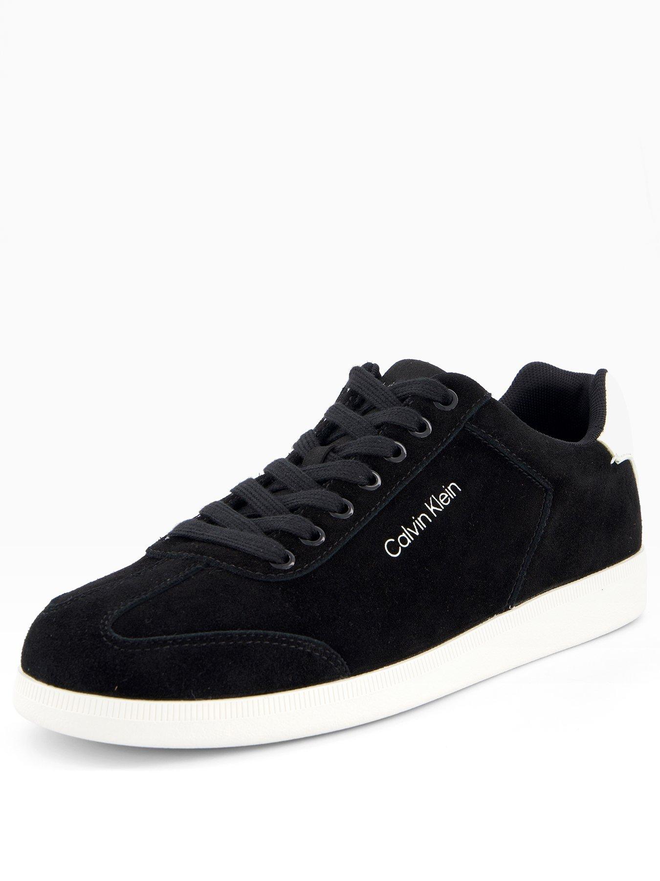 calvin-klein-low-cupsole-laceup-suede-trainers-blackstillFront