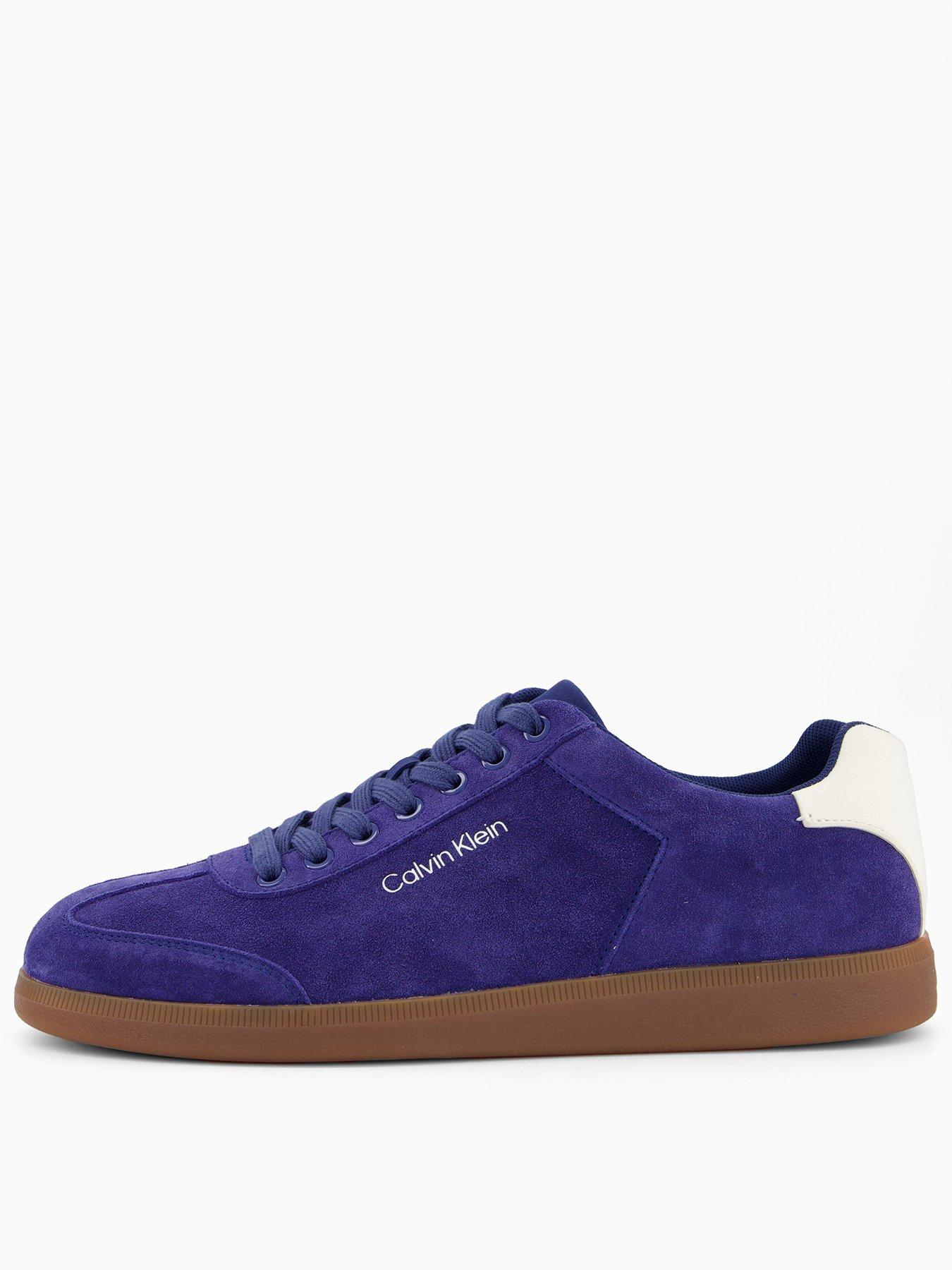 Calvin Klein Low Cupsole Laceup Suede Trainers - Blue