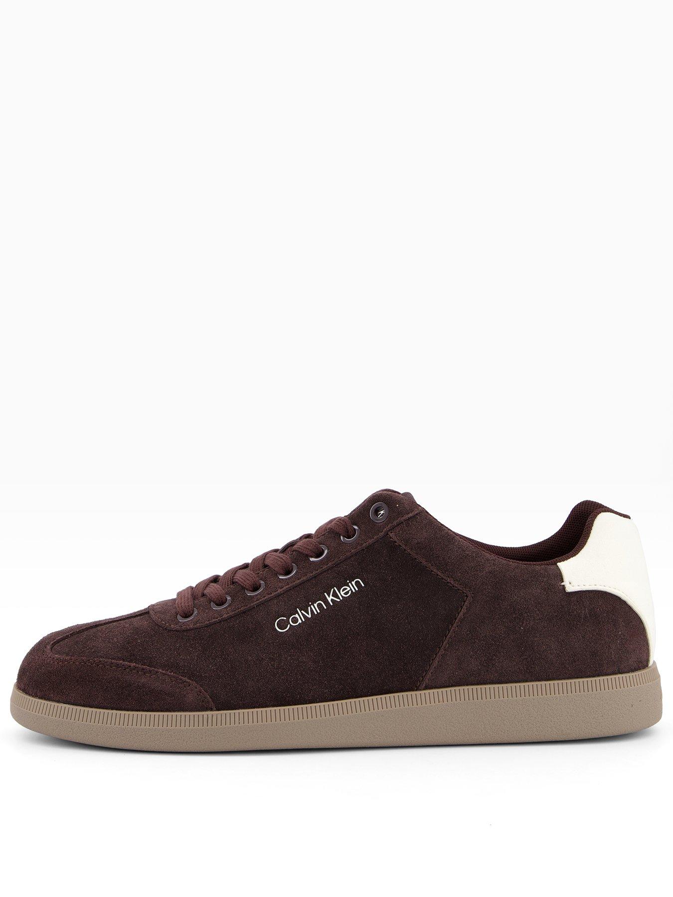 calvin-klein-low-cupsole-laceup-suede-trainers-brown