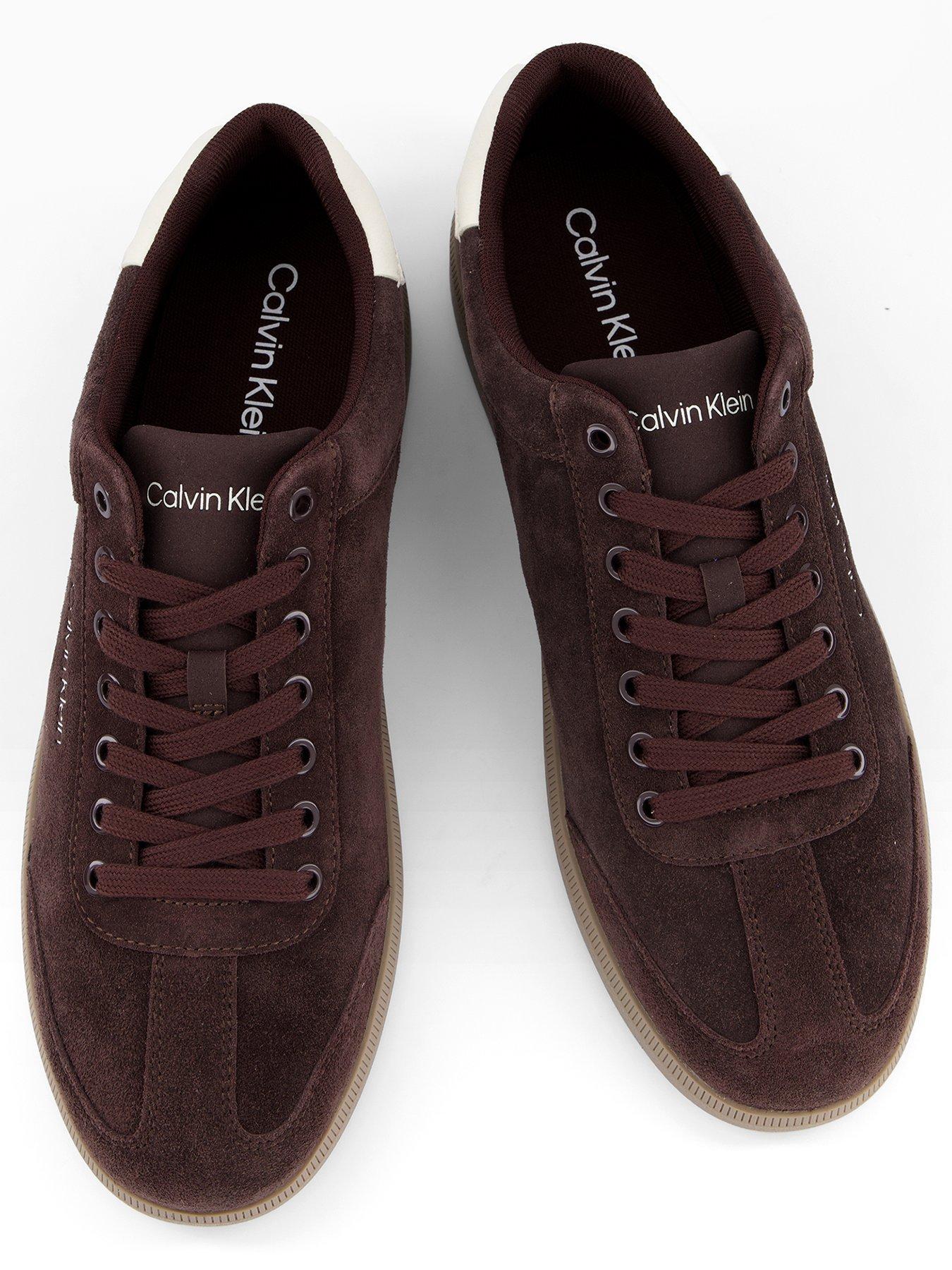 calvin-klein-low-cupsole-laceup-suede-trainers-brownoutfit