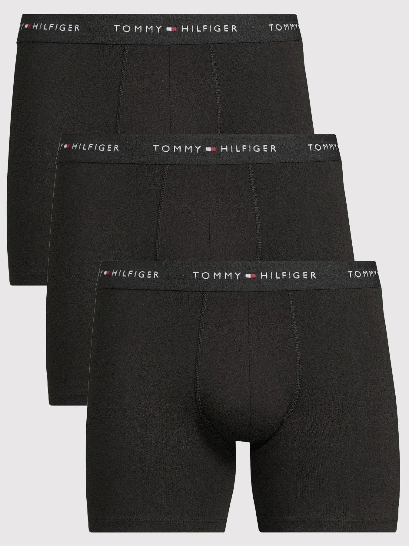 Tommy Hilfiger 3 Pack Signature Cotton Boxer Briefs - Black