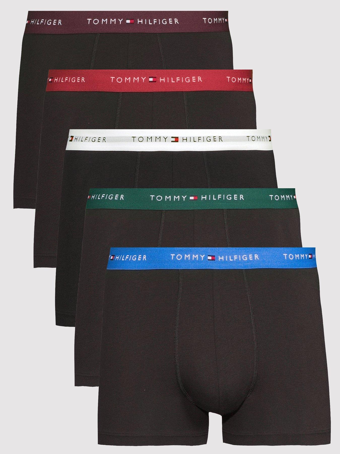 tommy-hilfiger-5-pack-signature-cotton-trunks-blackfront