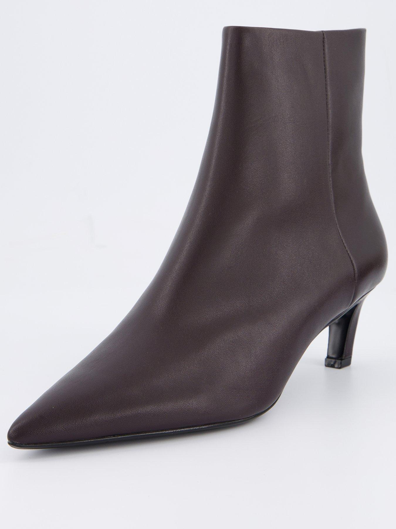 Image 2 of 7 of Calvin Klein Ankle Boot With Kitten Heel - Brown