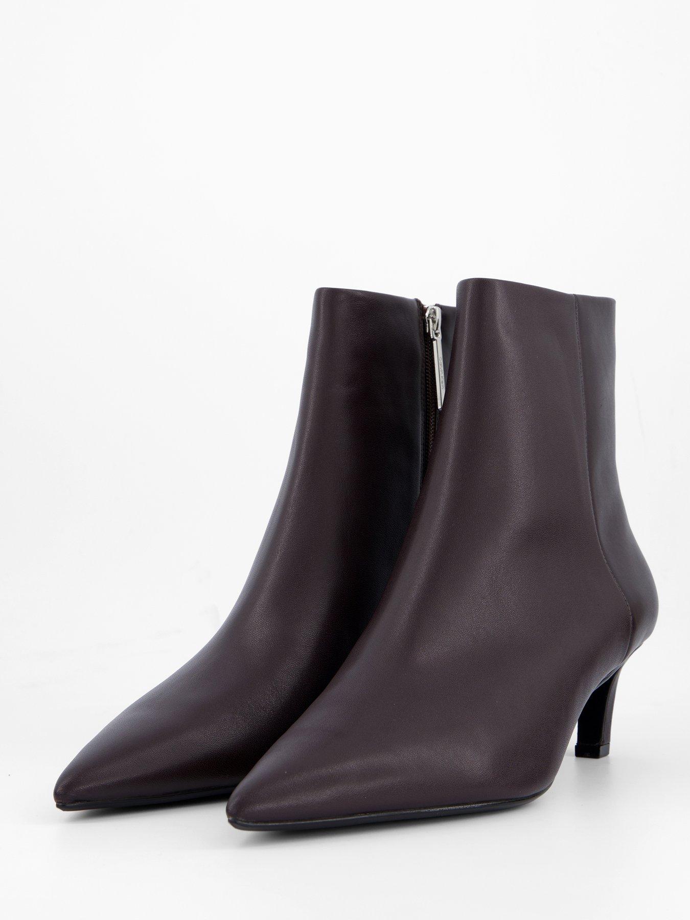 Image 6 of 7 of Calvin Klein Ankle Boot With Kitten Heel - Brown