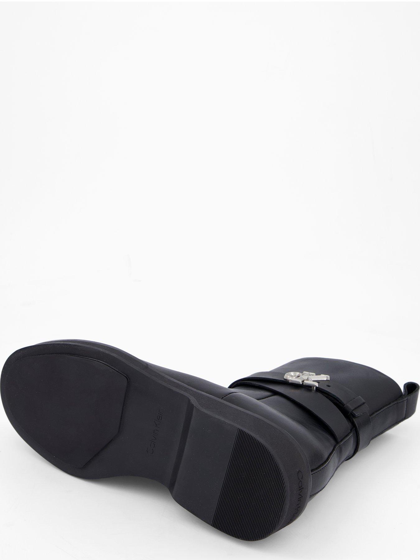 Image 4 of 7 of Calvin Klein Metal Logo Ankle Boot - Black