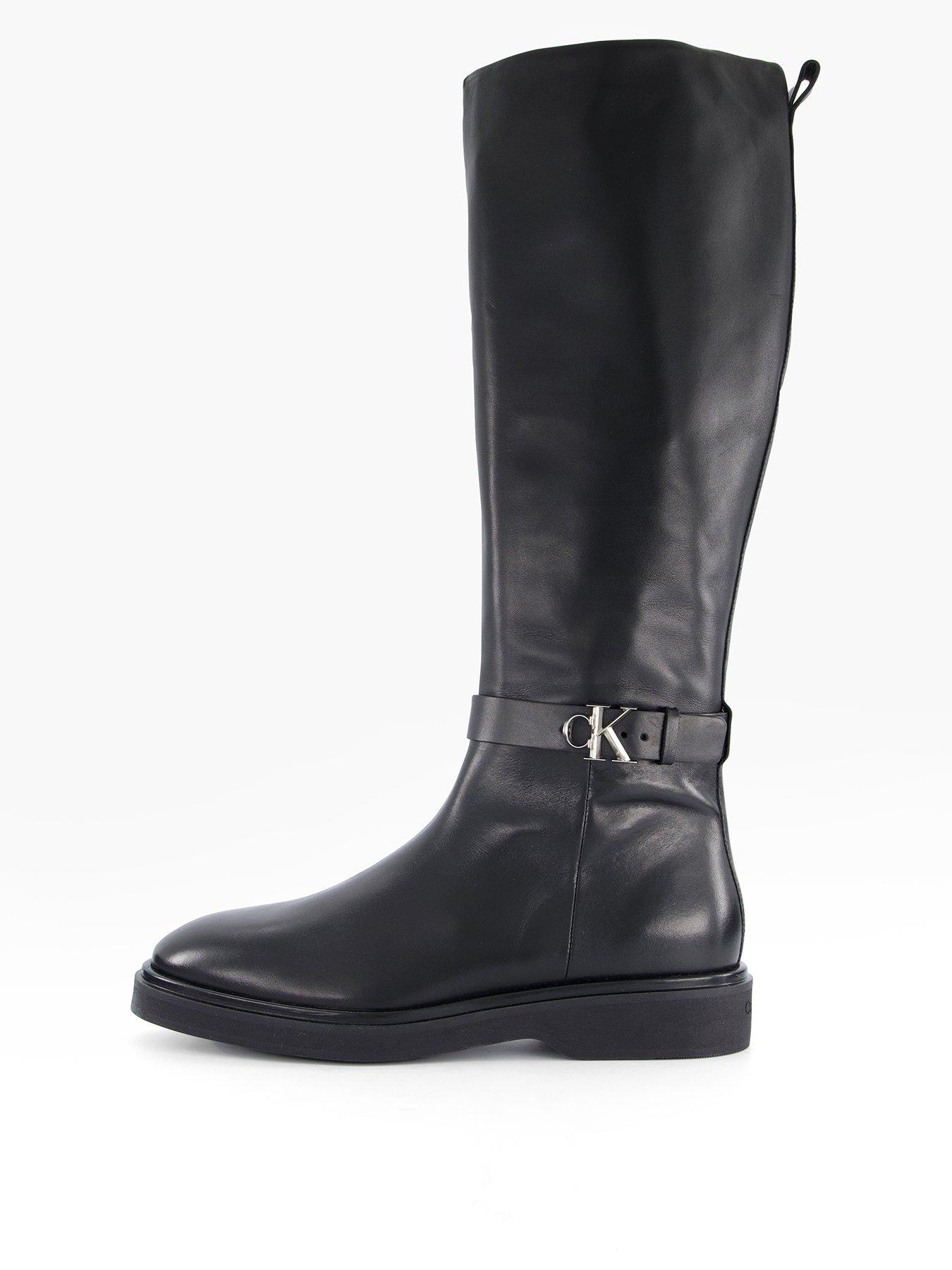 Calvin Klein Metal Logo Boots - Black