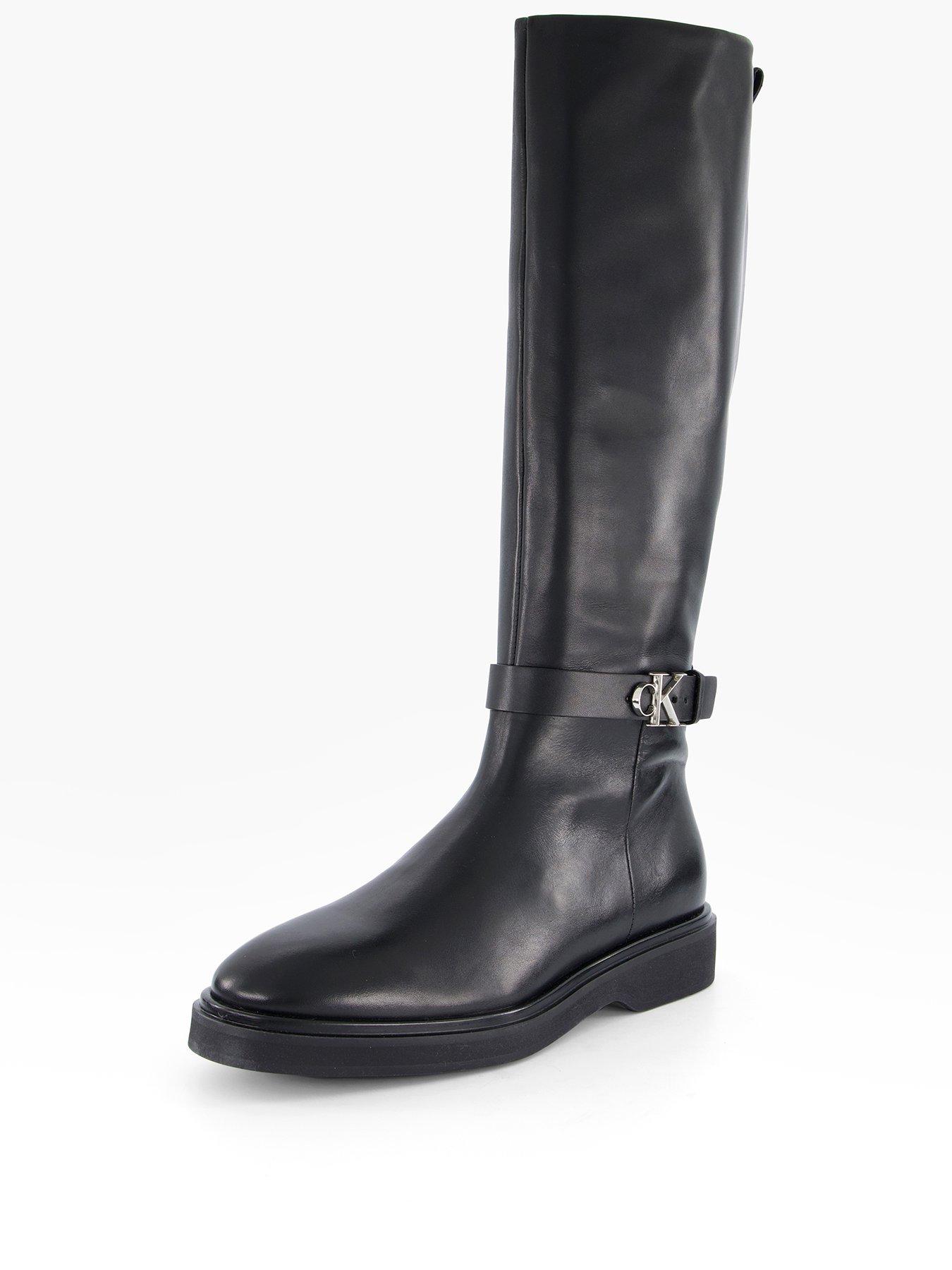Image 2 of 8 of Calvin Klein Metal Logo&nbsp;Boots - Black