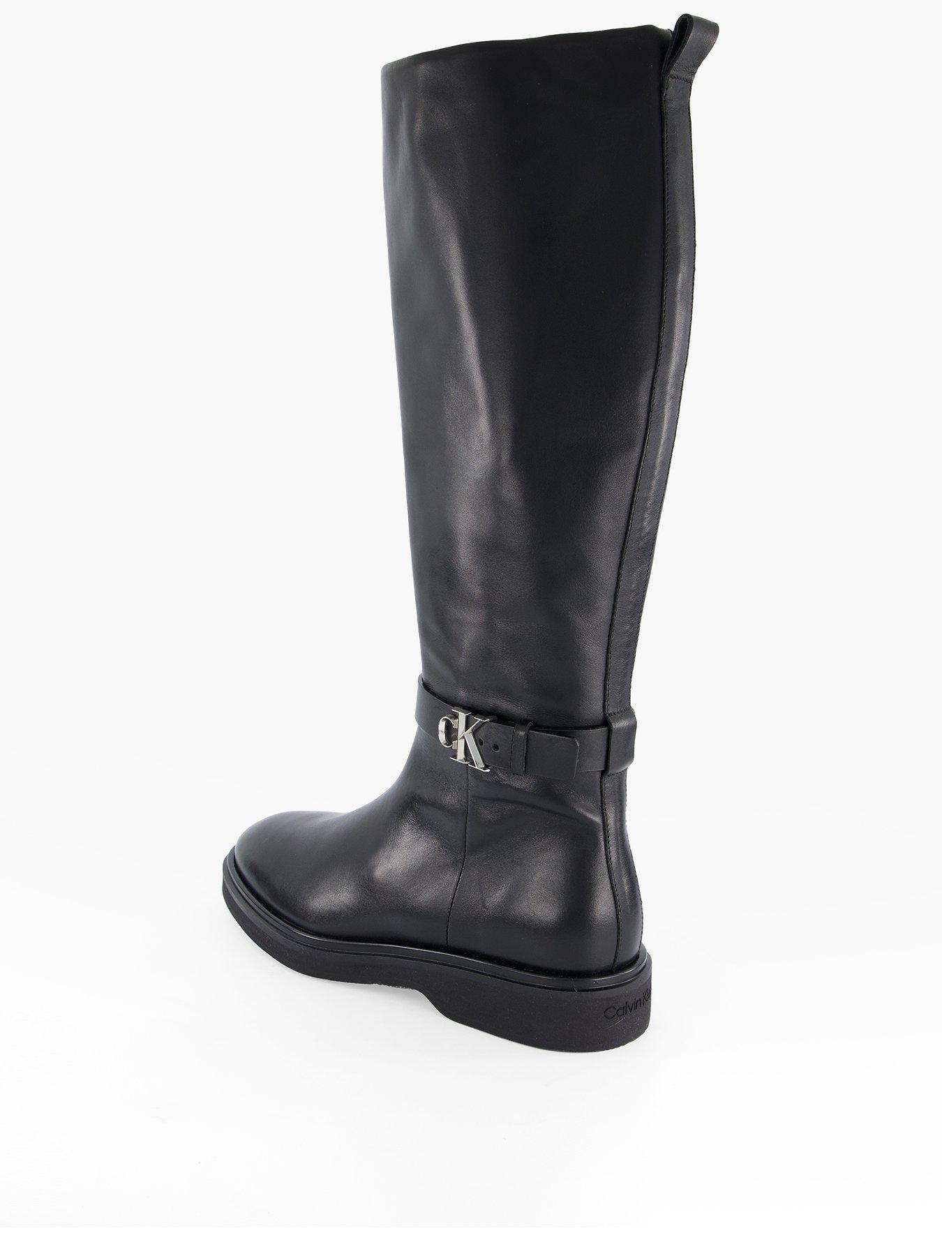 Image 3 of 8 of Calvin Klein Metal Logo&nbsp;Boots - Black
