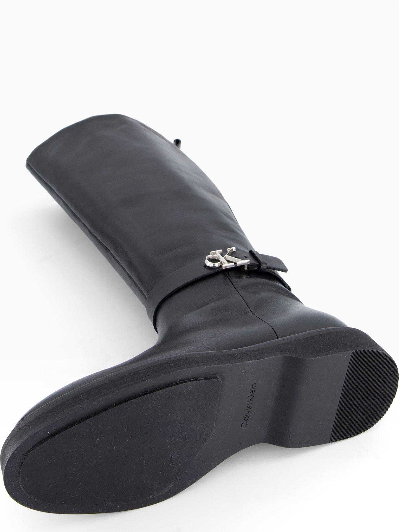 Image 5 of 8 of Calvin Klein Metal Logo&nbsp;Boots - Black