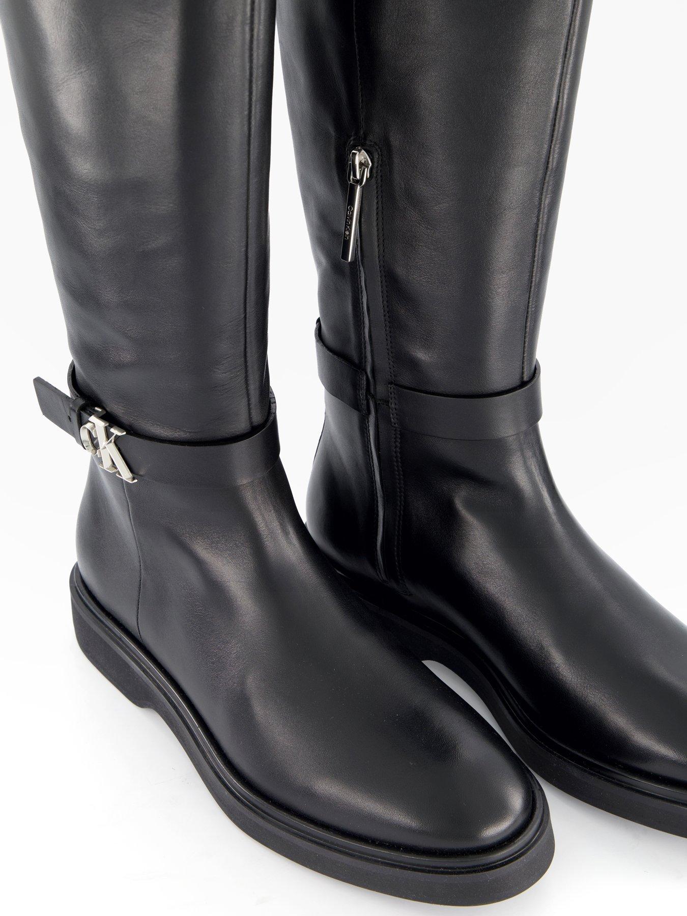 Image 6 of 8 of Calvin Klein Metal Logo&nbsp;Boots - Black
