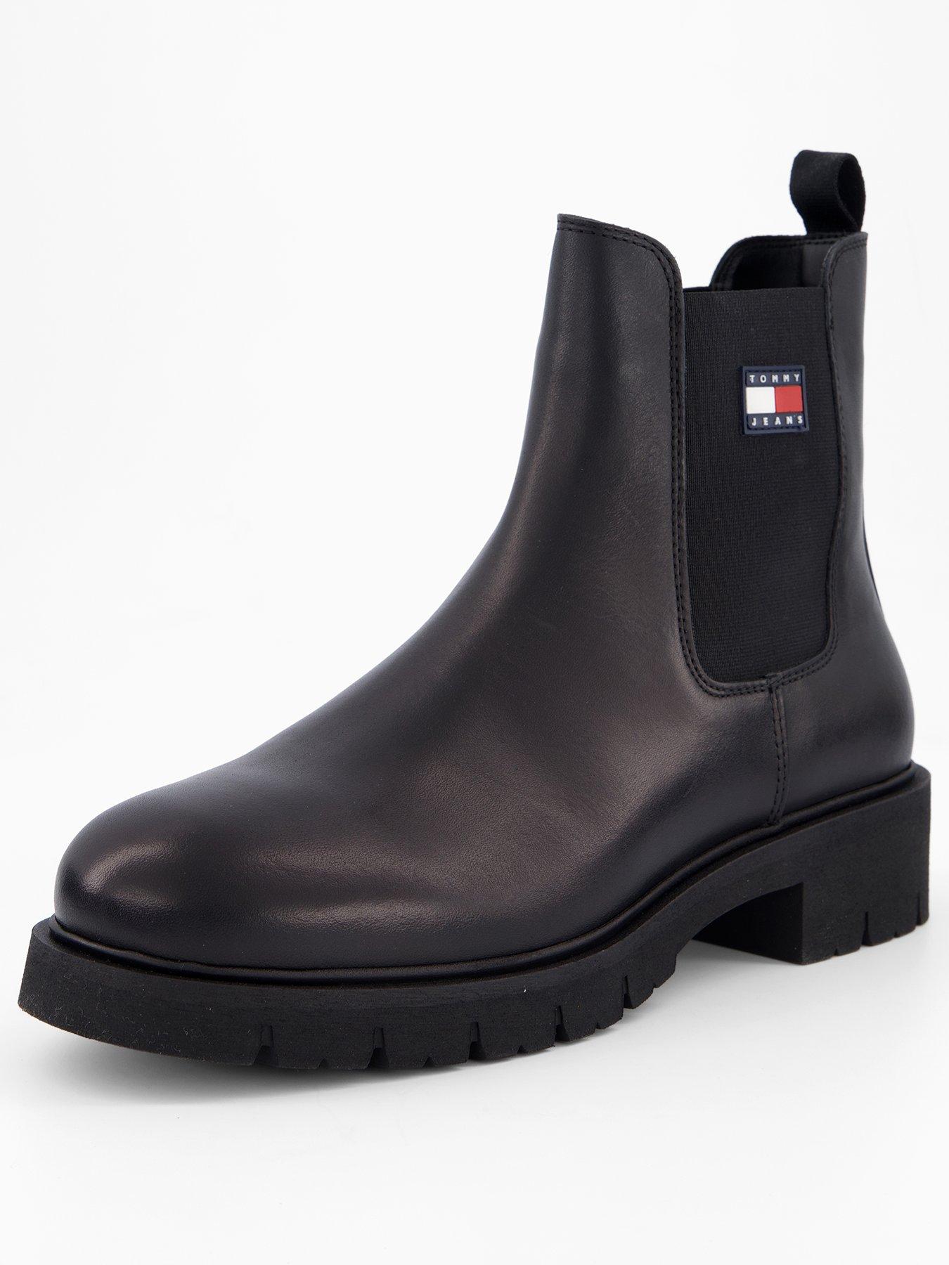 Image 2 of 7 of Tommy Jeans Chelsea Leather Boot - Black