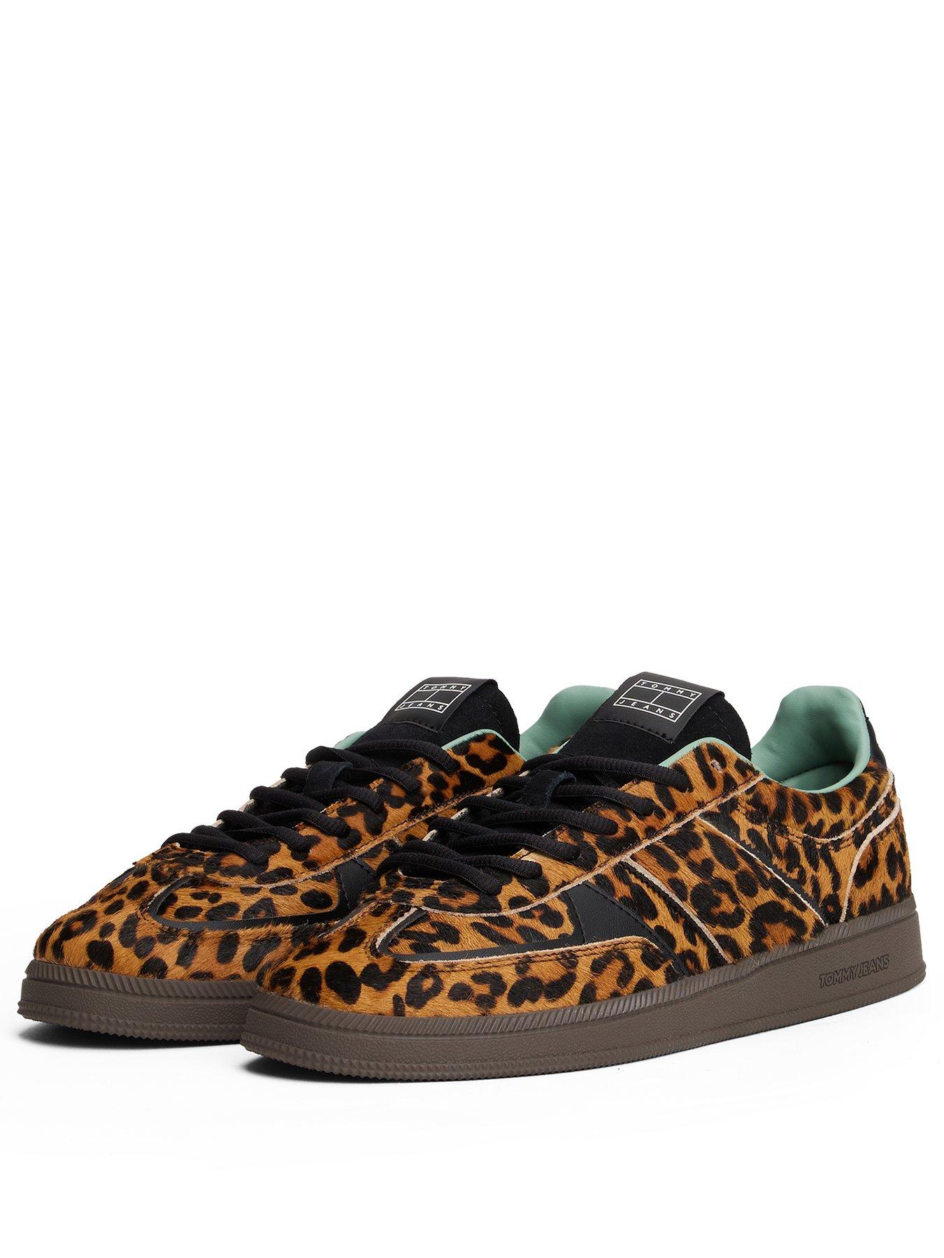 Image 2 of 6 of Tommy Jeans E Greenwich Edge Leopard Print Trainers - Multi