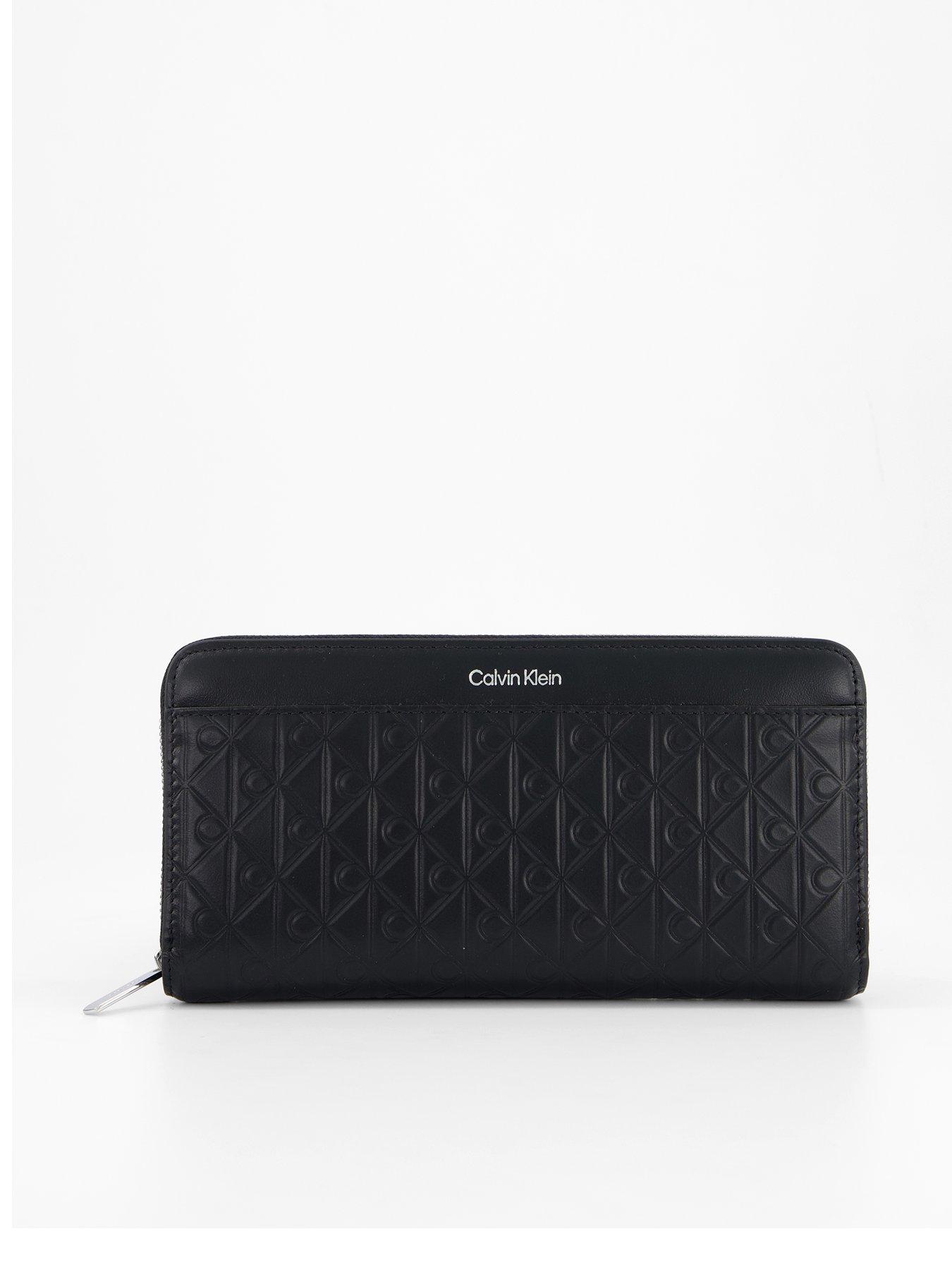 Image 1 of 4 of Calvin Klein CK Pattern Zip Around Purse - Black