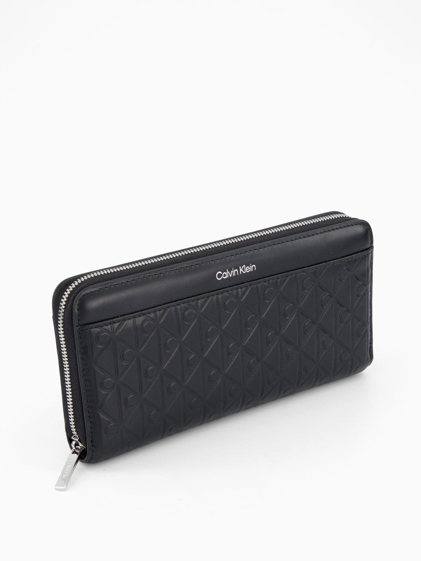 Image 2 of 4 of Calvin Klein CK Pattern Zip Around Purse - Black
