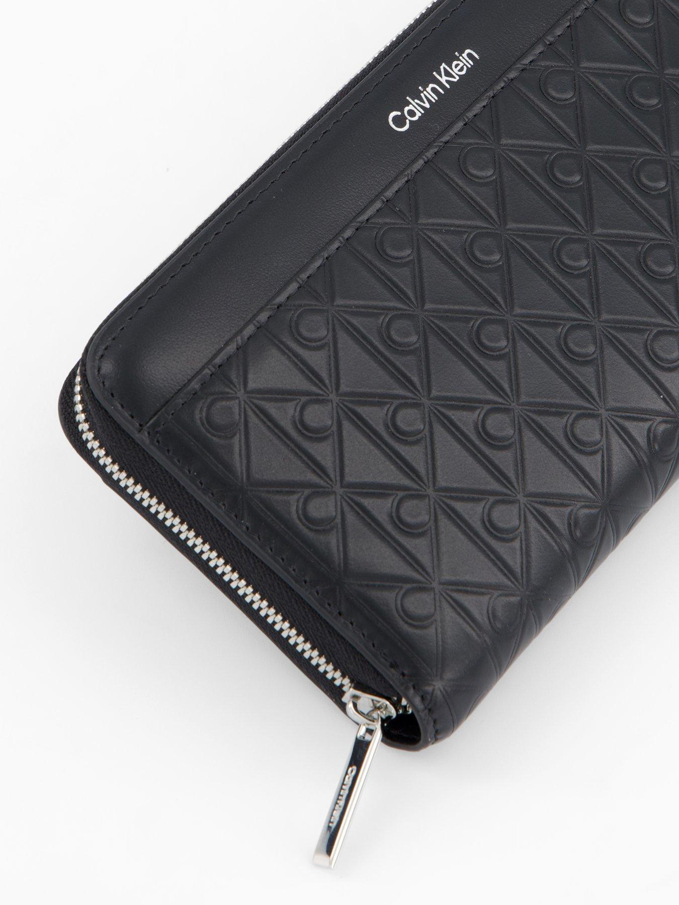 Image 3 of 4 of Calvin Klein CK Pattern Zip Around Purse - Black