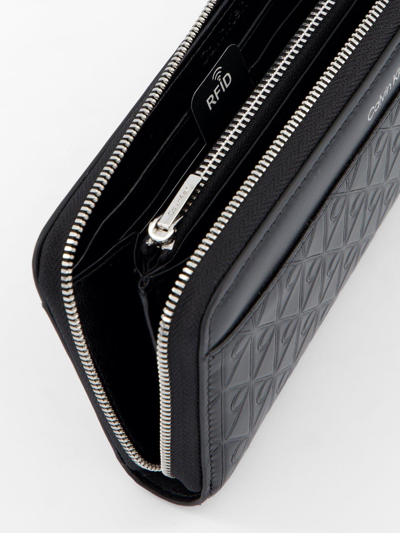 Image 4 of 4 of Calvin Klein CK Pattern Zip Around Purse - Black