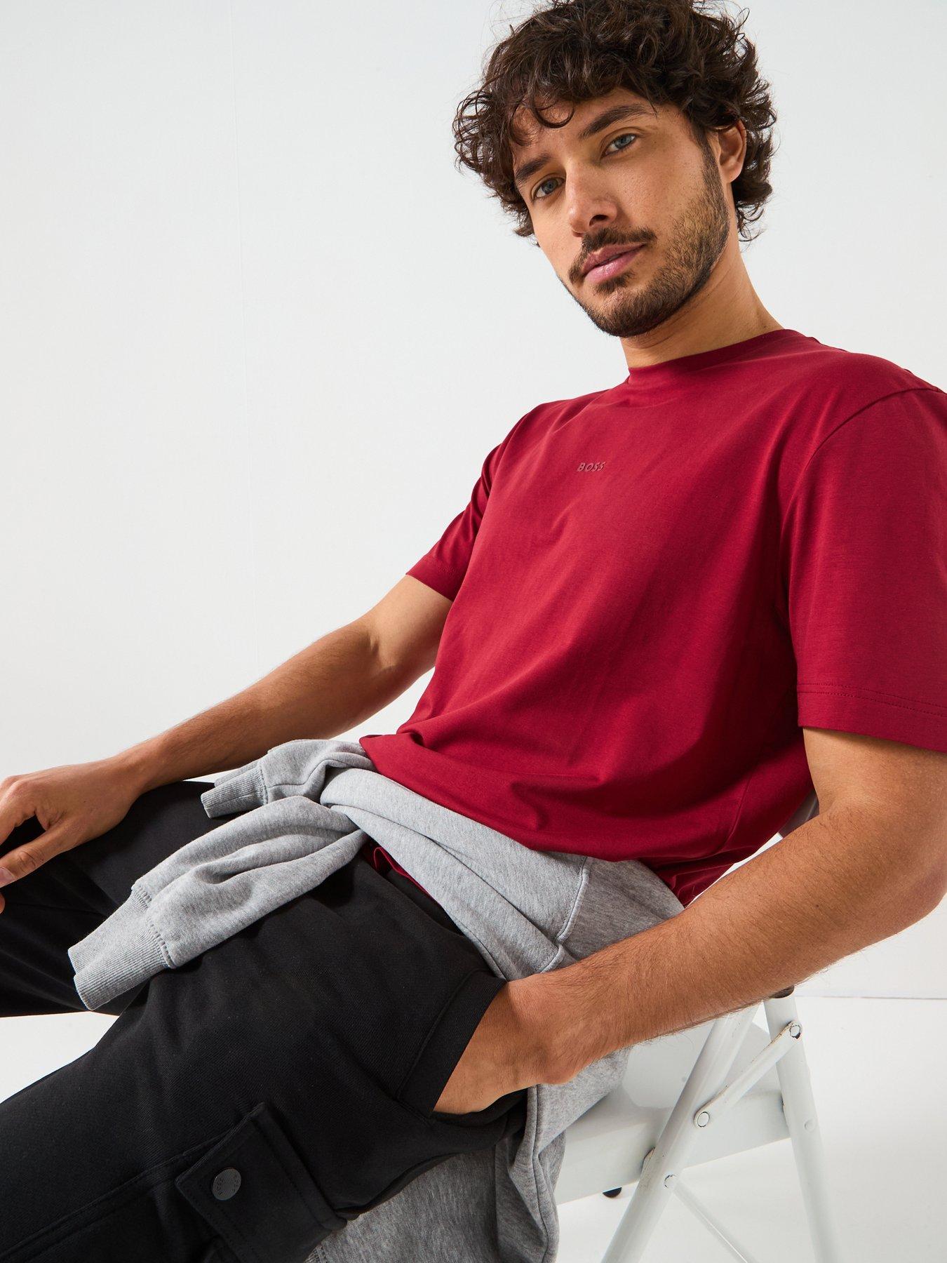 boss-tchup-relaxed-fit-centre-logo-t-shirt-dark-redfront