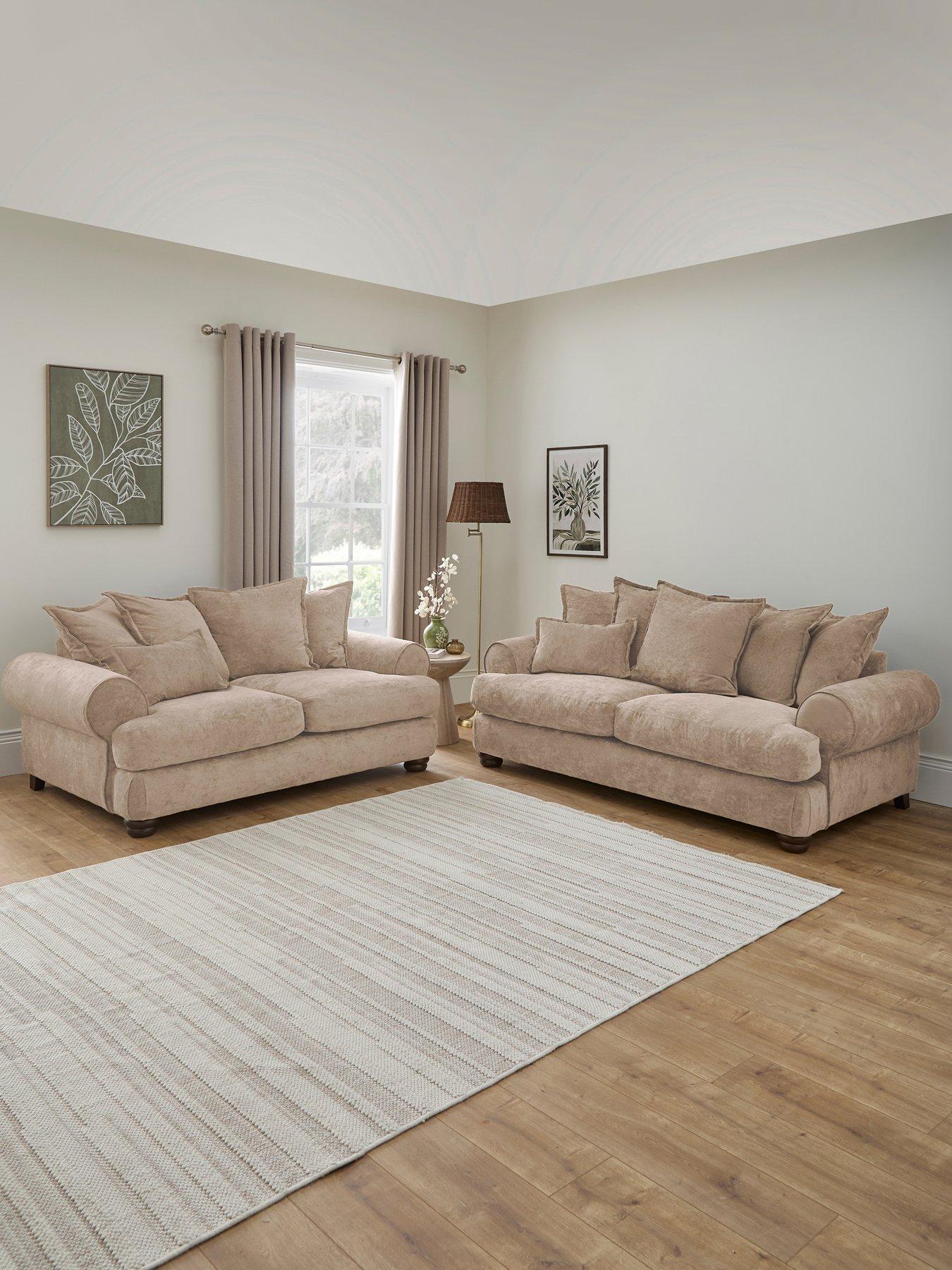 Very Home Amersham 3 + 2 Seater Scatter Back Fabric Sofas Set (Buy  &  SAVE!) - Made to Order in the UK