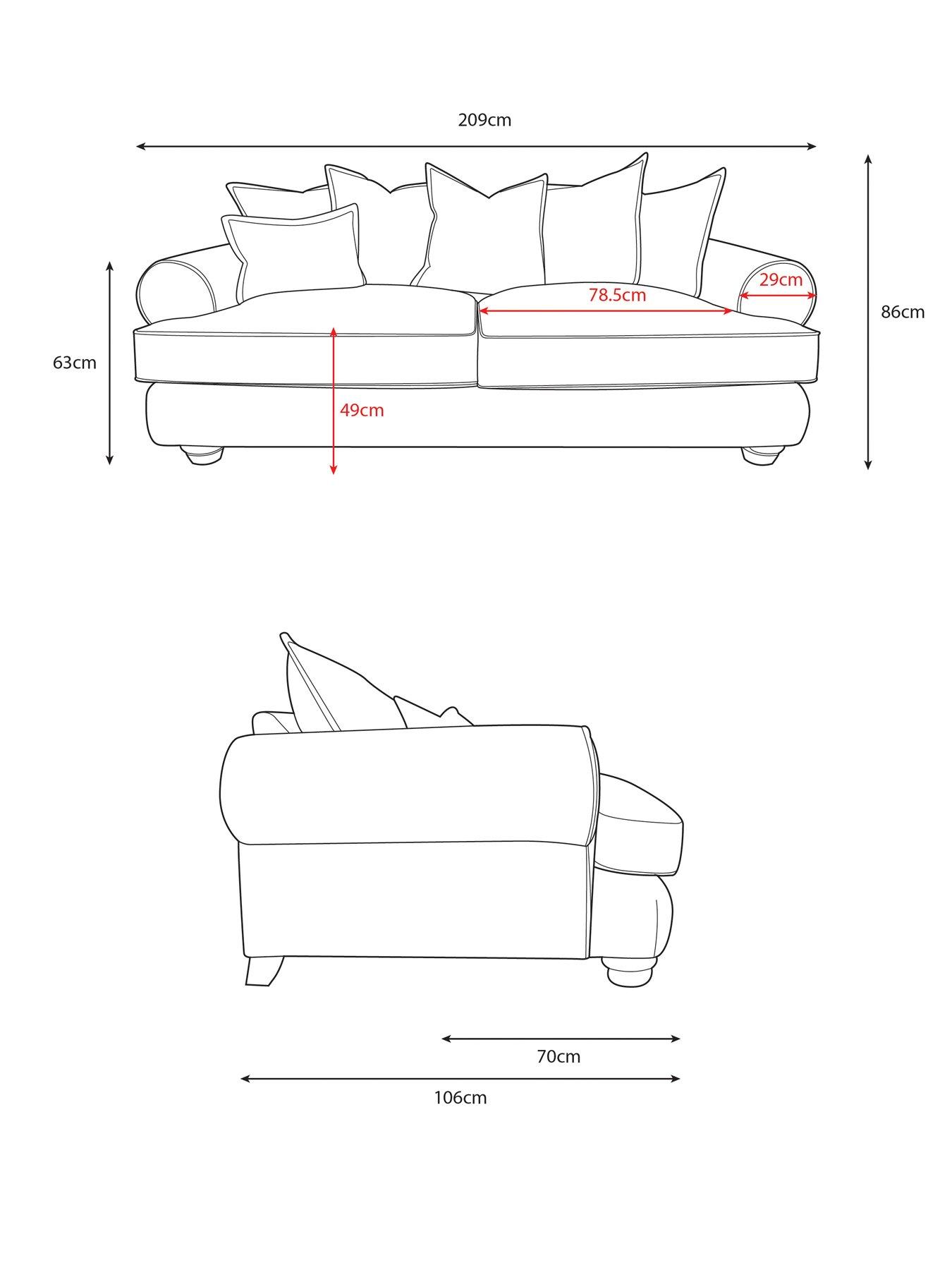 Image 7 of 7 of The Very Collection Amersham 3 Seater Fabric Sofa&nbsp;- Made to Order in the UK