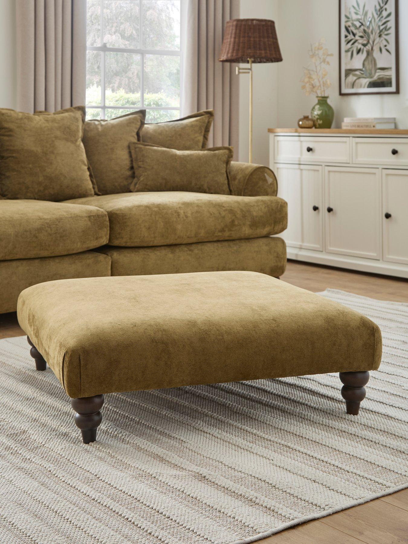 Very Home Amersham Plain Fabric Footstool - Made to Order in the UK