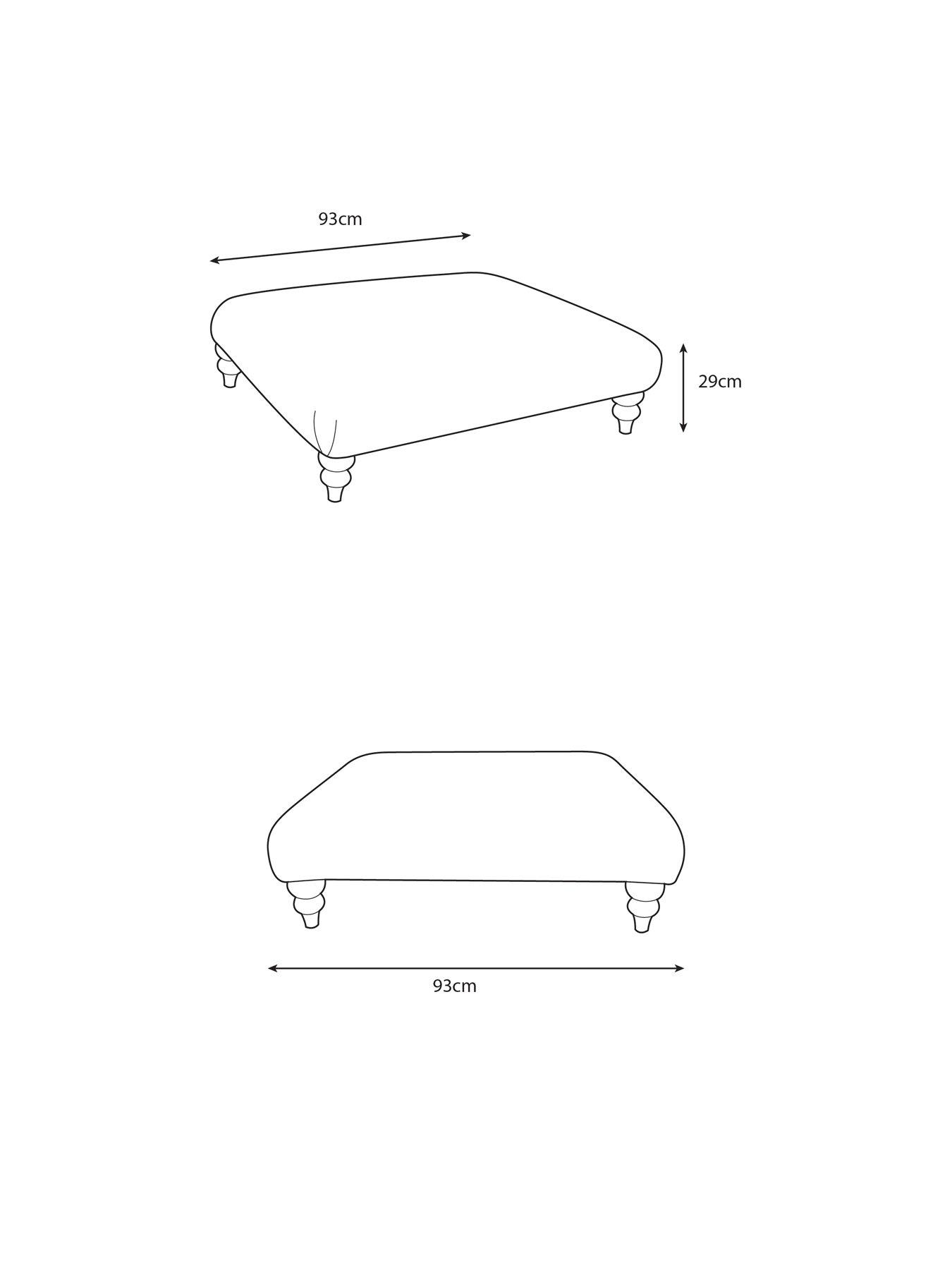 Image 7 of 7 of Very Home Amersham Plain Fabric Footstool&nbsp;- Made to Order in the UK