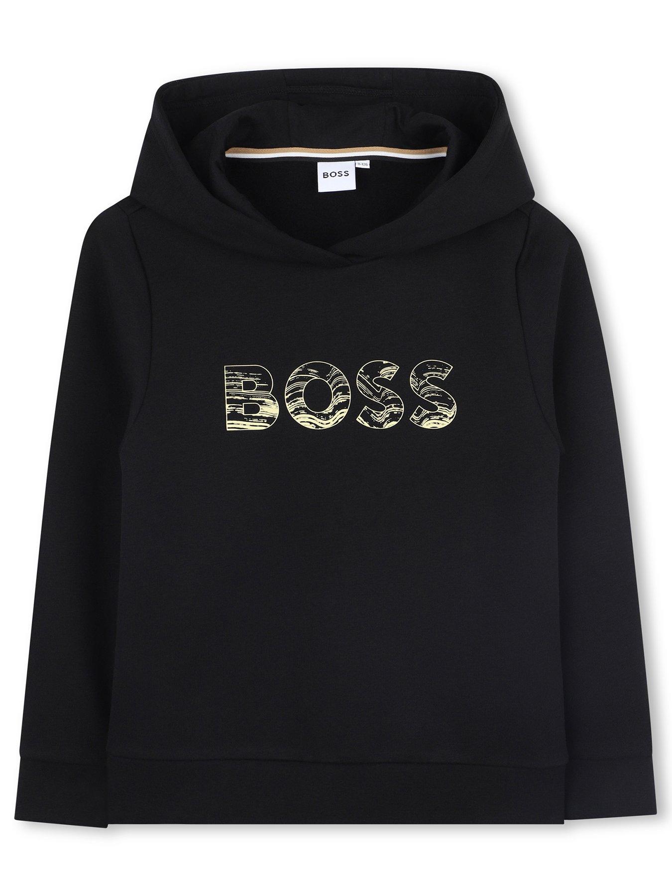 boss-boys-logo-hoodie-black