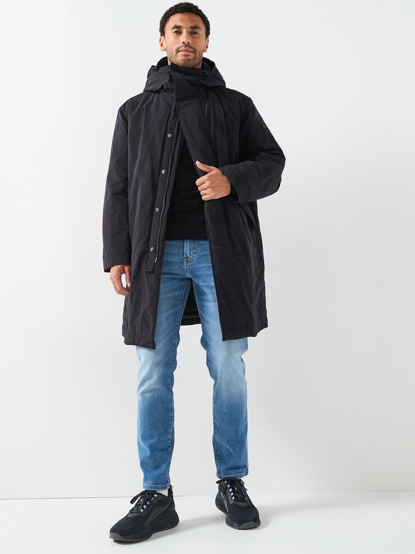 BOSS Ohave Oversize Fit Long Parka - Black