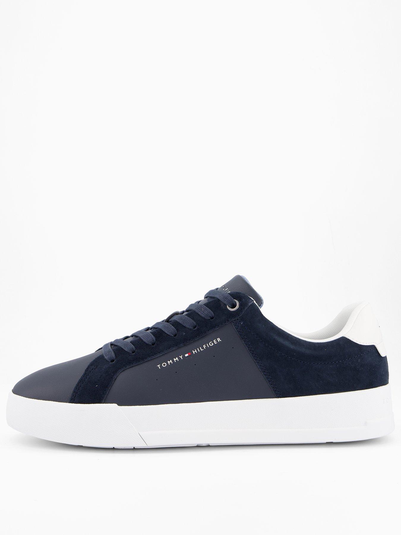 Tommy Hilfiger Th Court Mix Nubuck Trainers - Navy