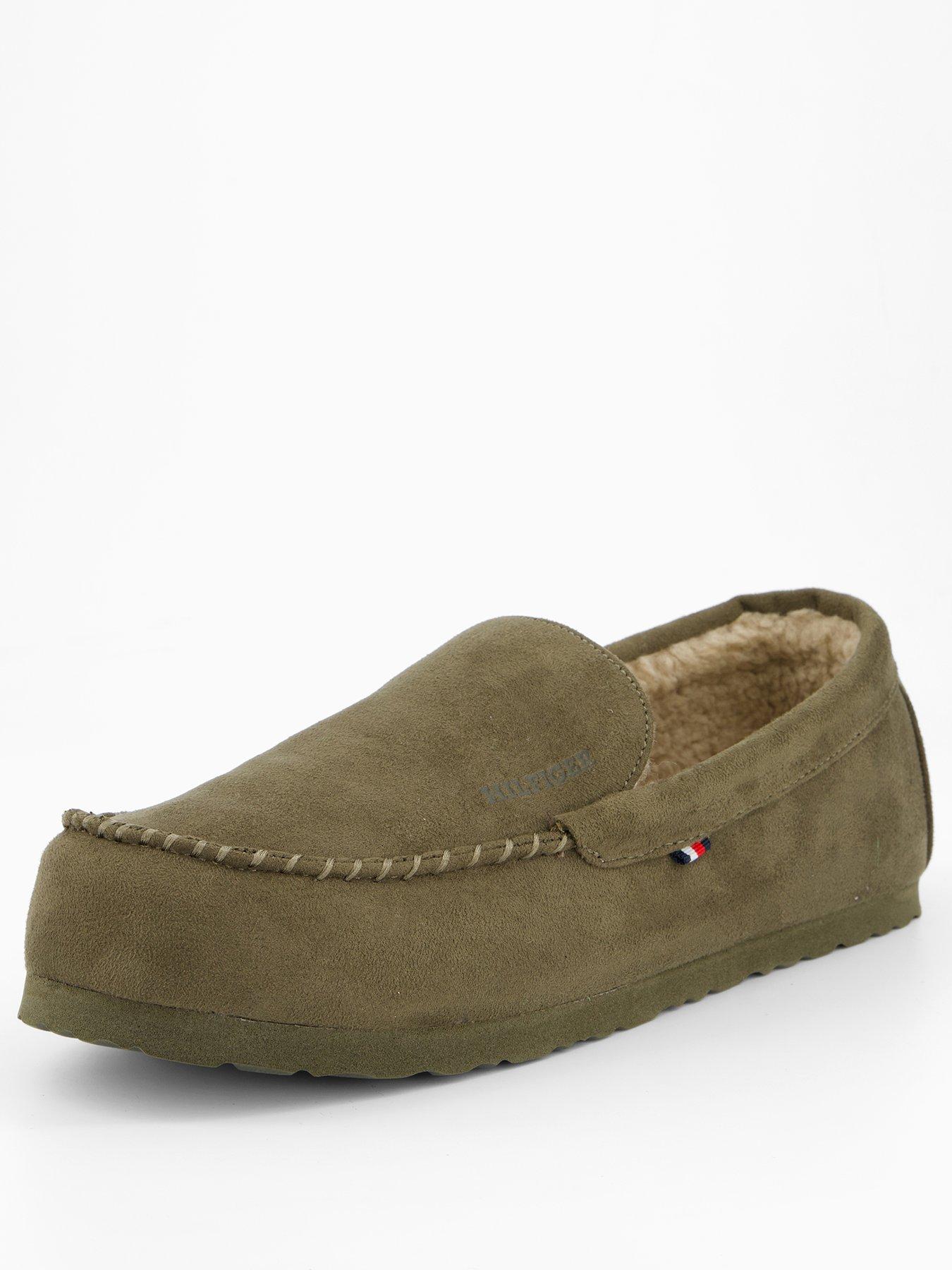 tommy-hilfiger-driver-suede-slippers-greenstillFront