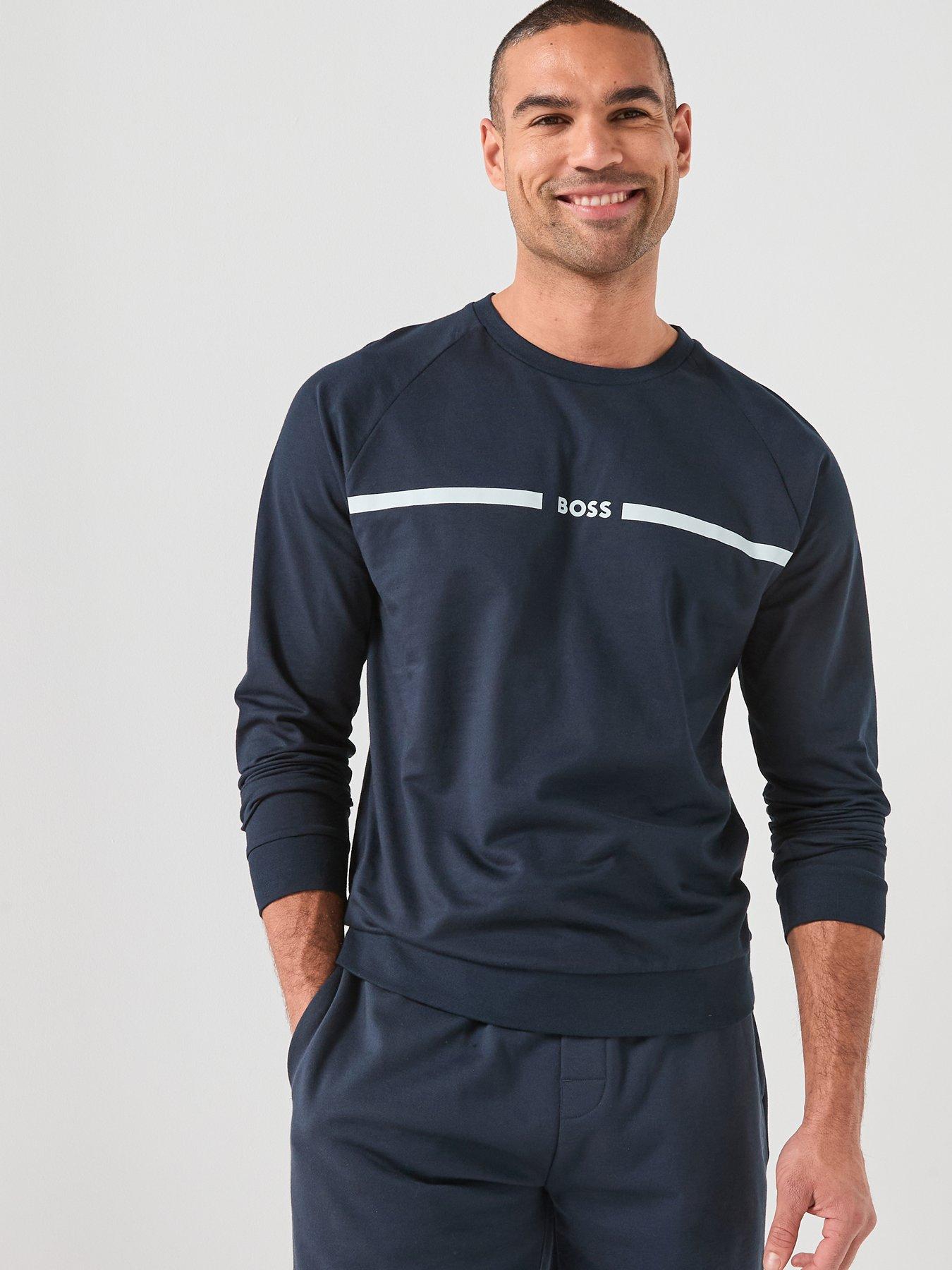 BOSS Bodywear Authentic Crew Sweater - Navy