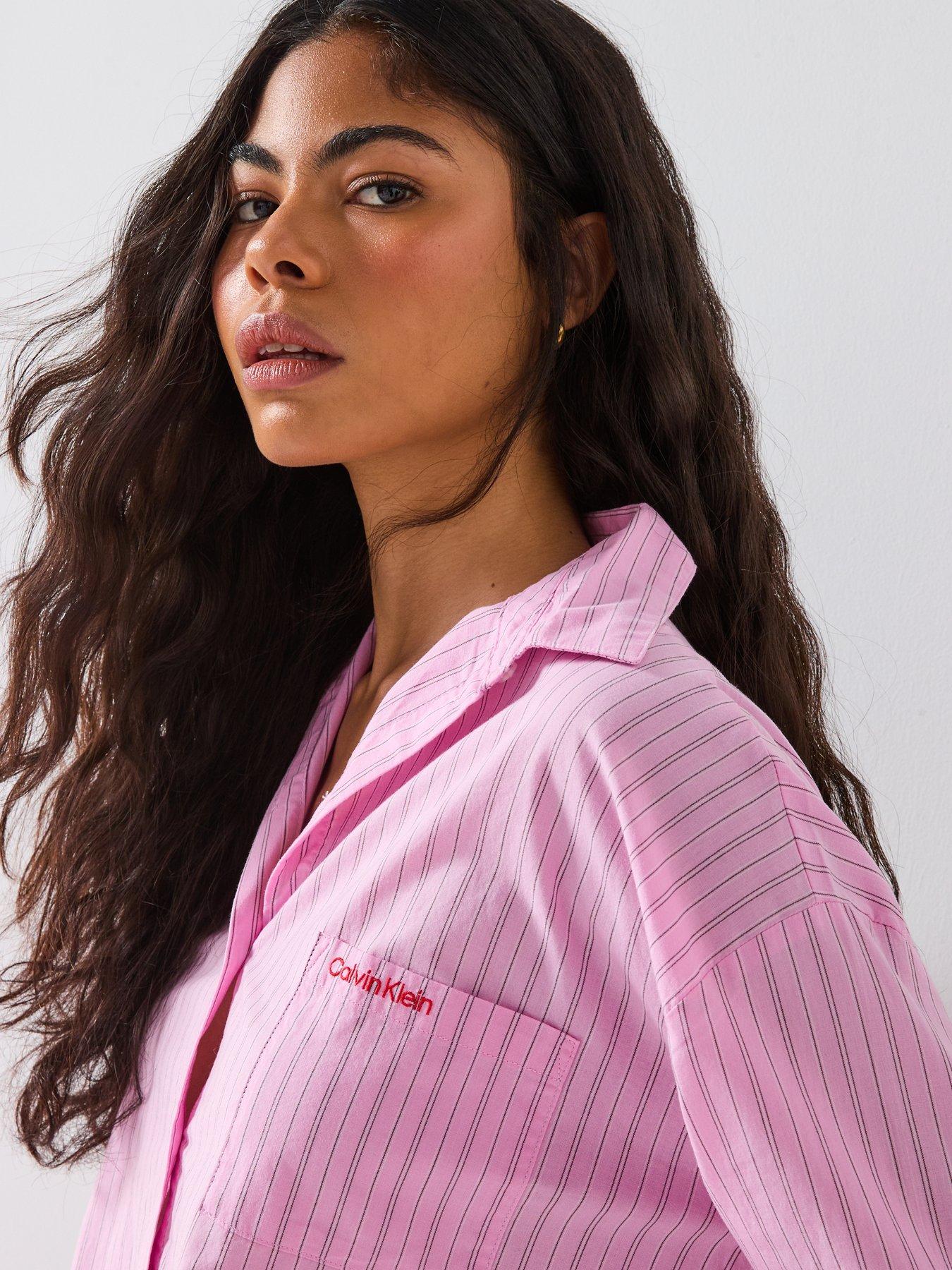 calvin-klein-poplin-shirt-amp-short-set-pinkoutfit