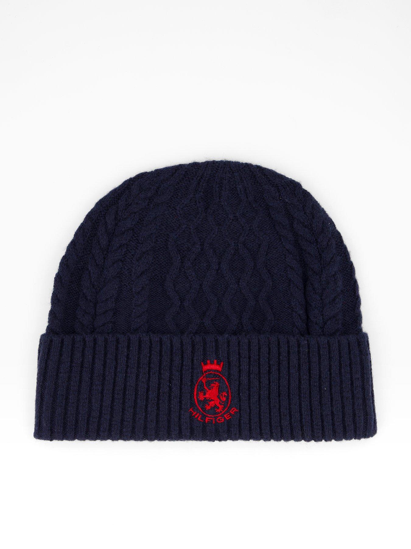 Tommy Hilfiger Th Crest Knitted Beanie Hat - Dark Blue