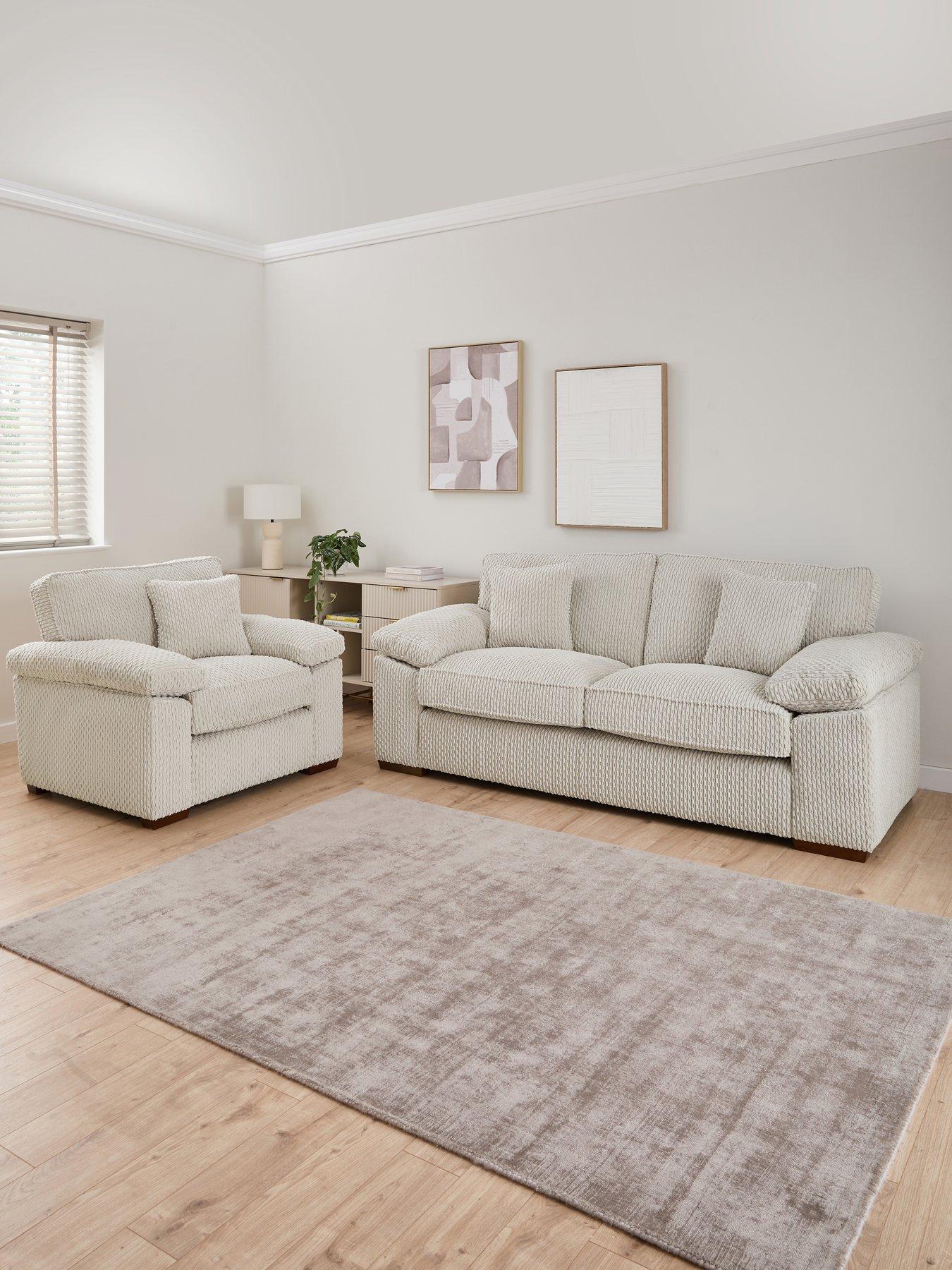 Very Home Clayton 3 Seater Fabric Sofa + Chair - Made to Order in the UK
