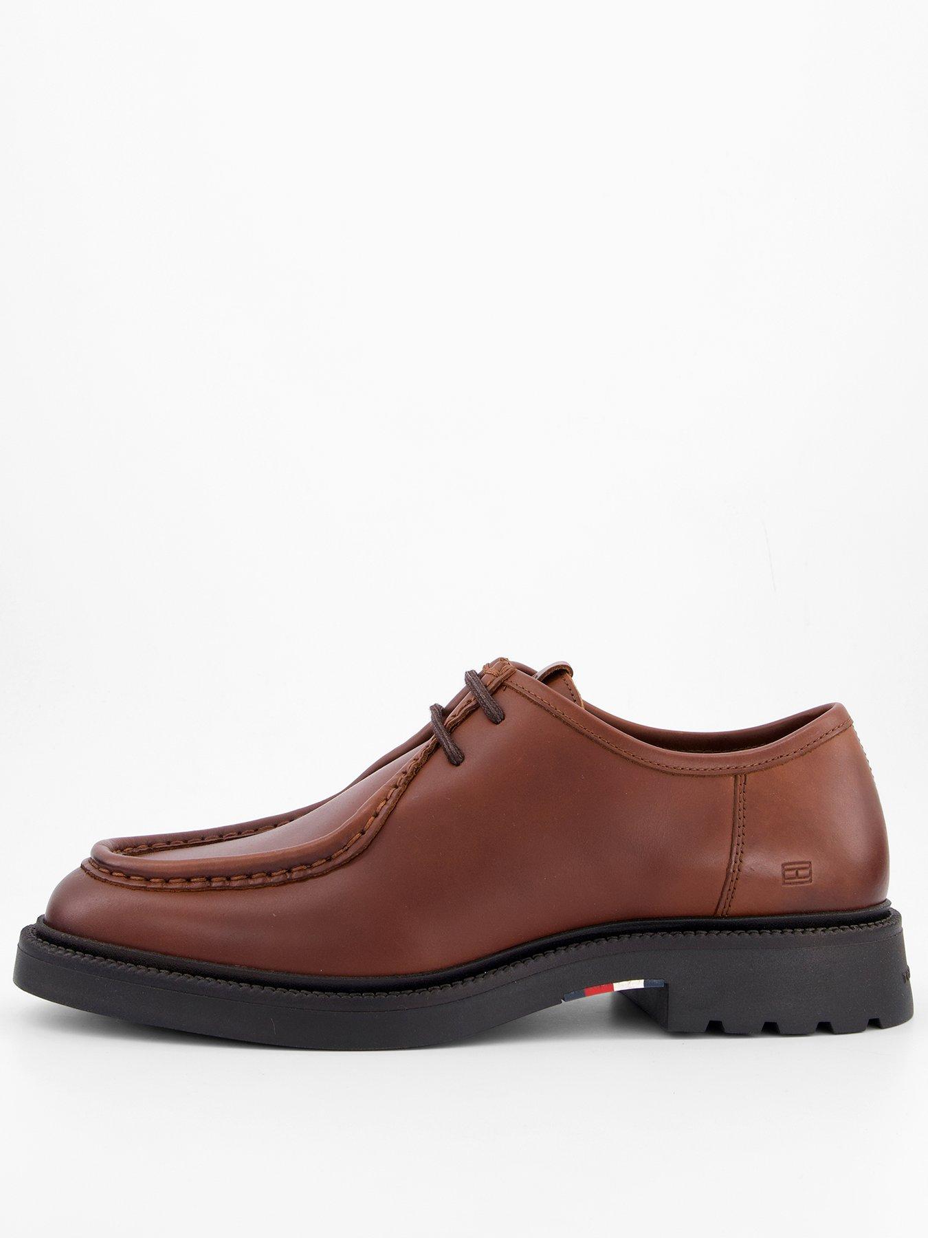 Tommy Hilfiger Comfort Leather Moc Toe Lace Up Shoe - Brown