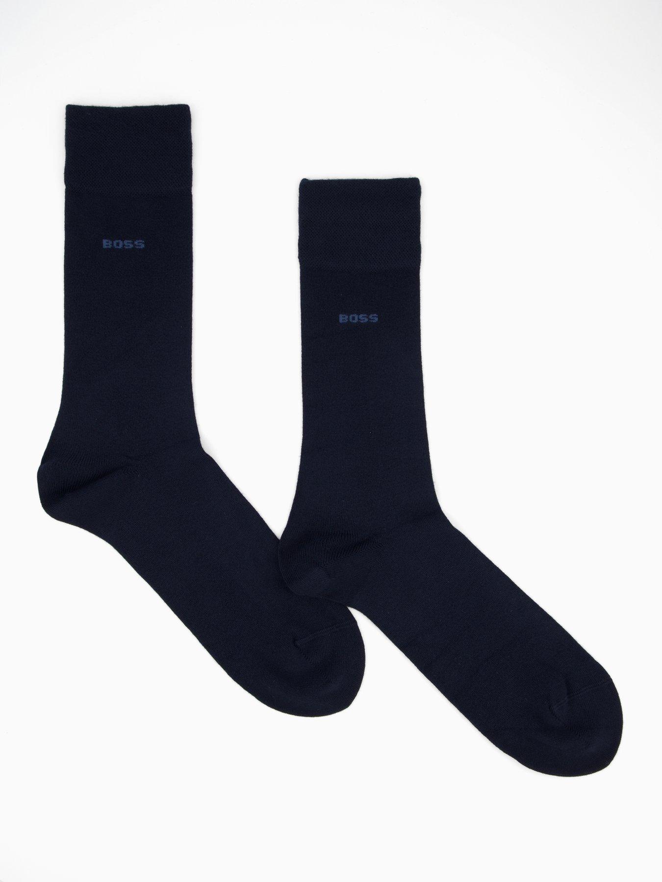 BOSS Bodywear 2 Pack Bamboo Crew Socks - Navy