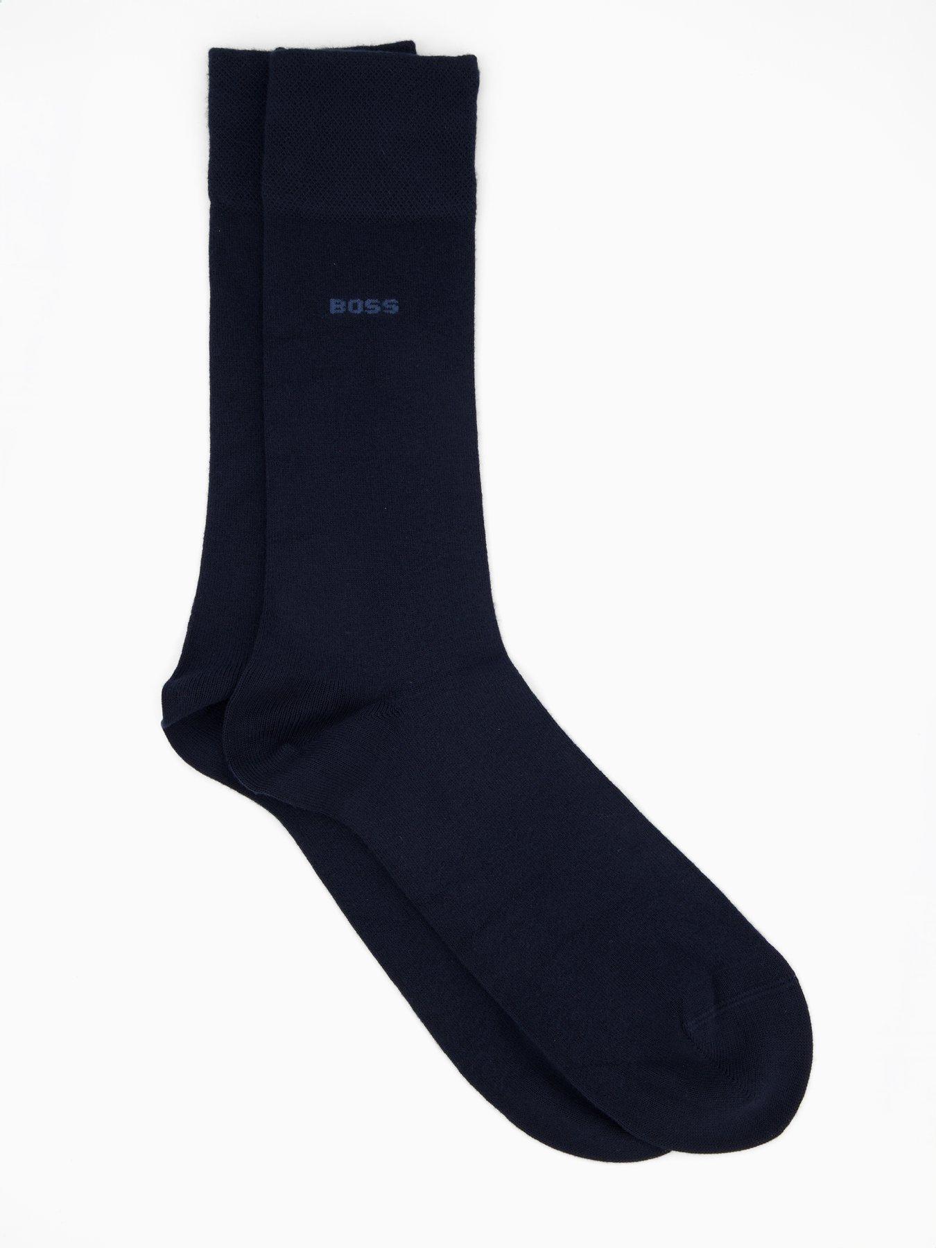 Image 2 of 3 of BOSS Bodywear 2 Pack Bamboo Crew Socks - Navy