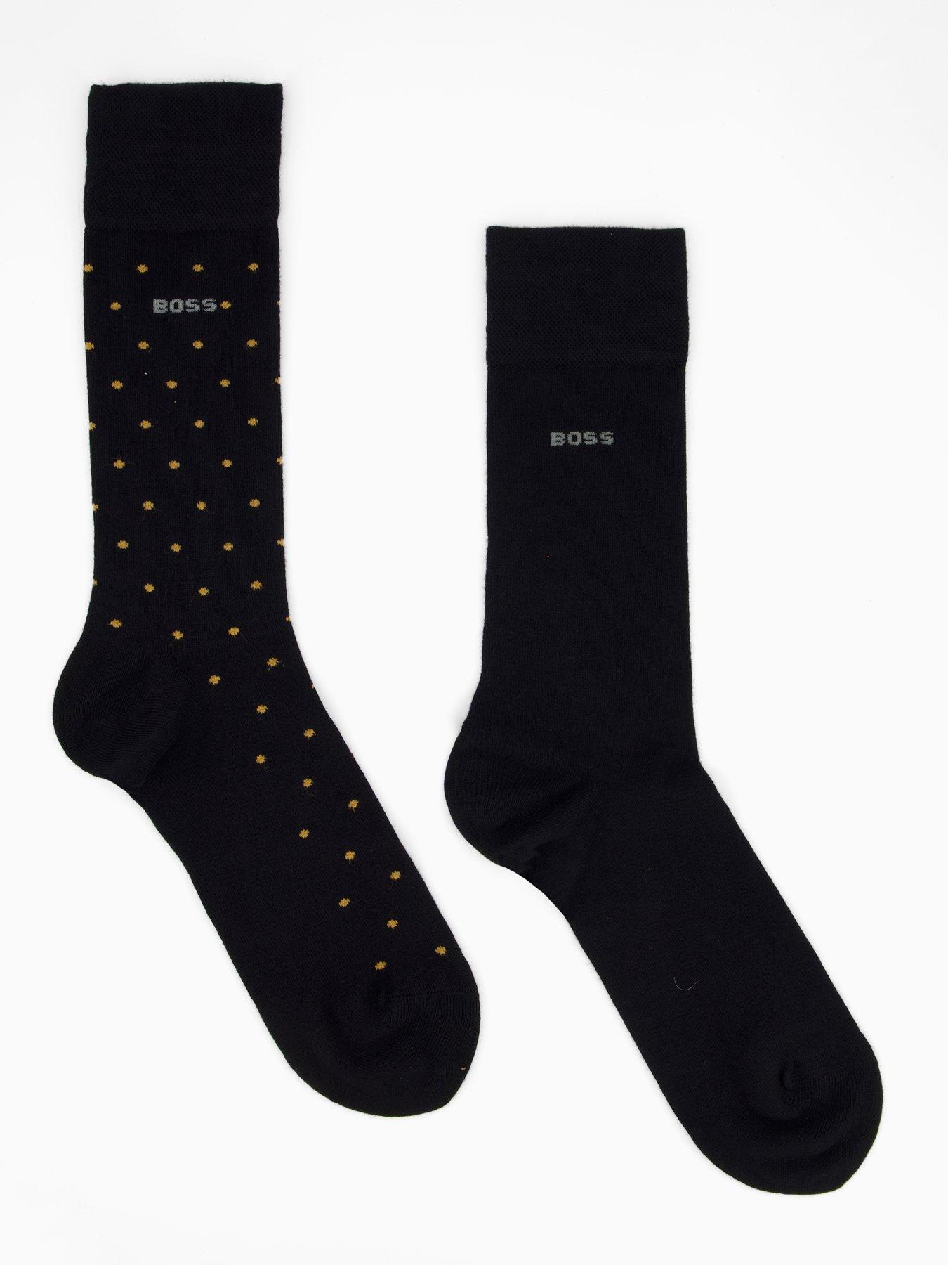 boss-bodywear-2-pack-mini-dot-bamboo-crew-socks-blackfront