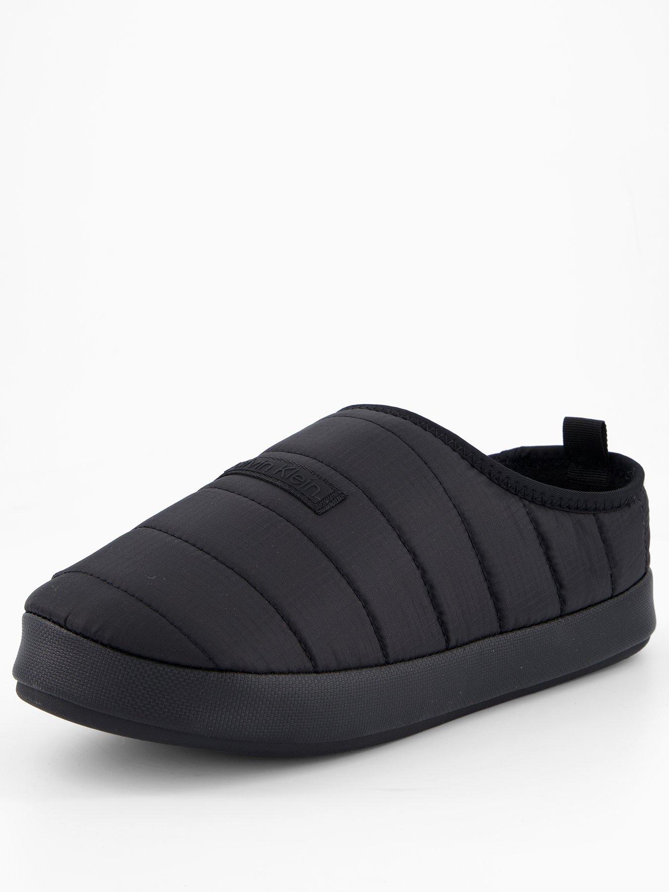 Image 2 of 7 of Calvin Klein Ripstop Logo Patch Slippers - Black