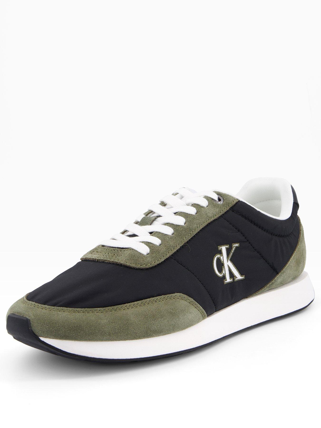 calvin-klein-retro-runner-mix-mat-trainers-green-blackstillFront