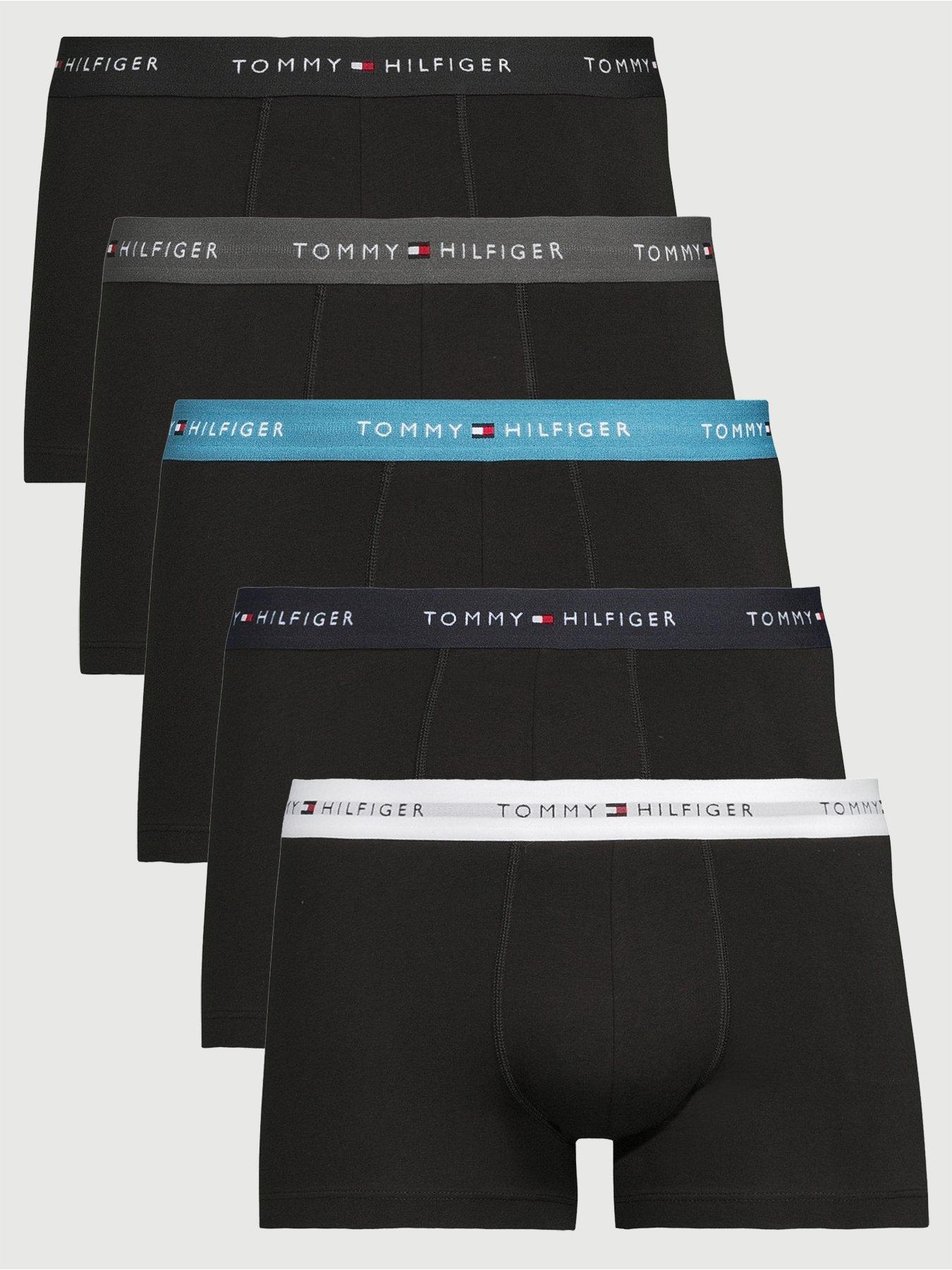 Image 1 of 3 of Tommy Hilfiger 5 Pack Signature Cotton Trunks - Black