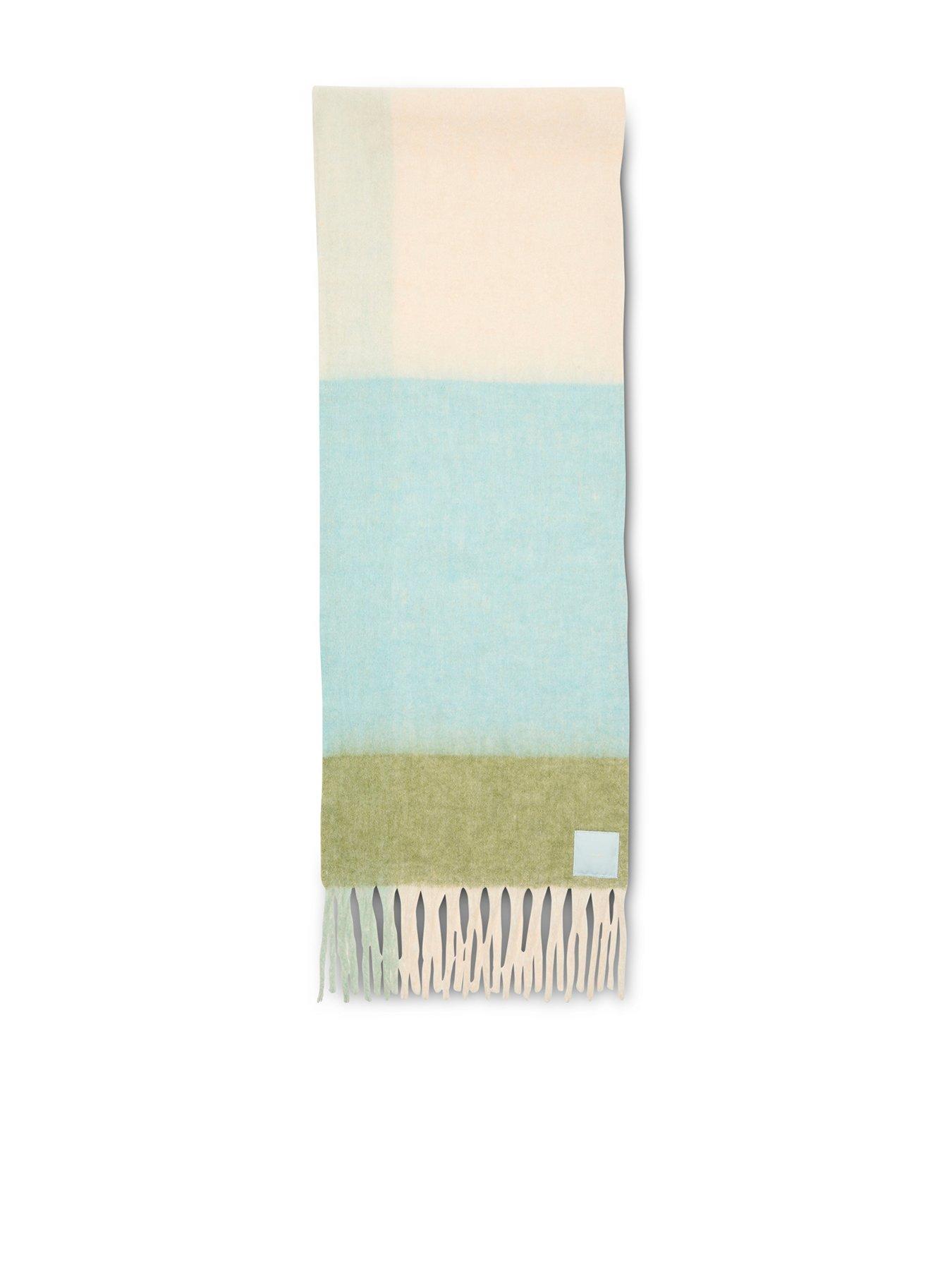 calvin-klein-ck-checked-scarf-yellow