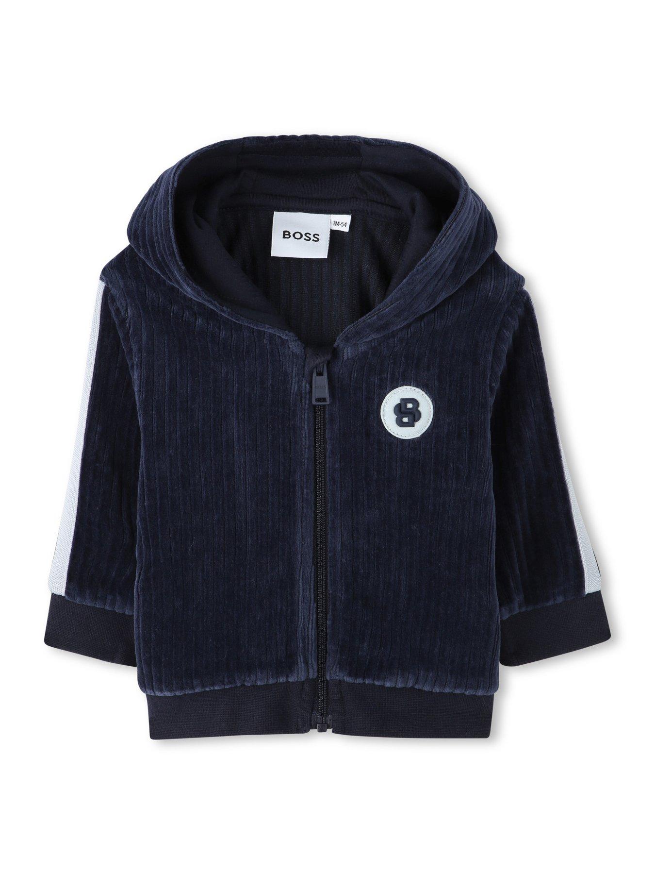 Image 3 of 6 of BOSS Newborn Baby Boys Boxed 2 Piece Jog Set - Navy