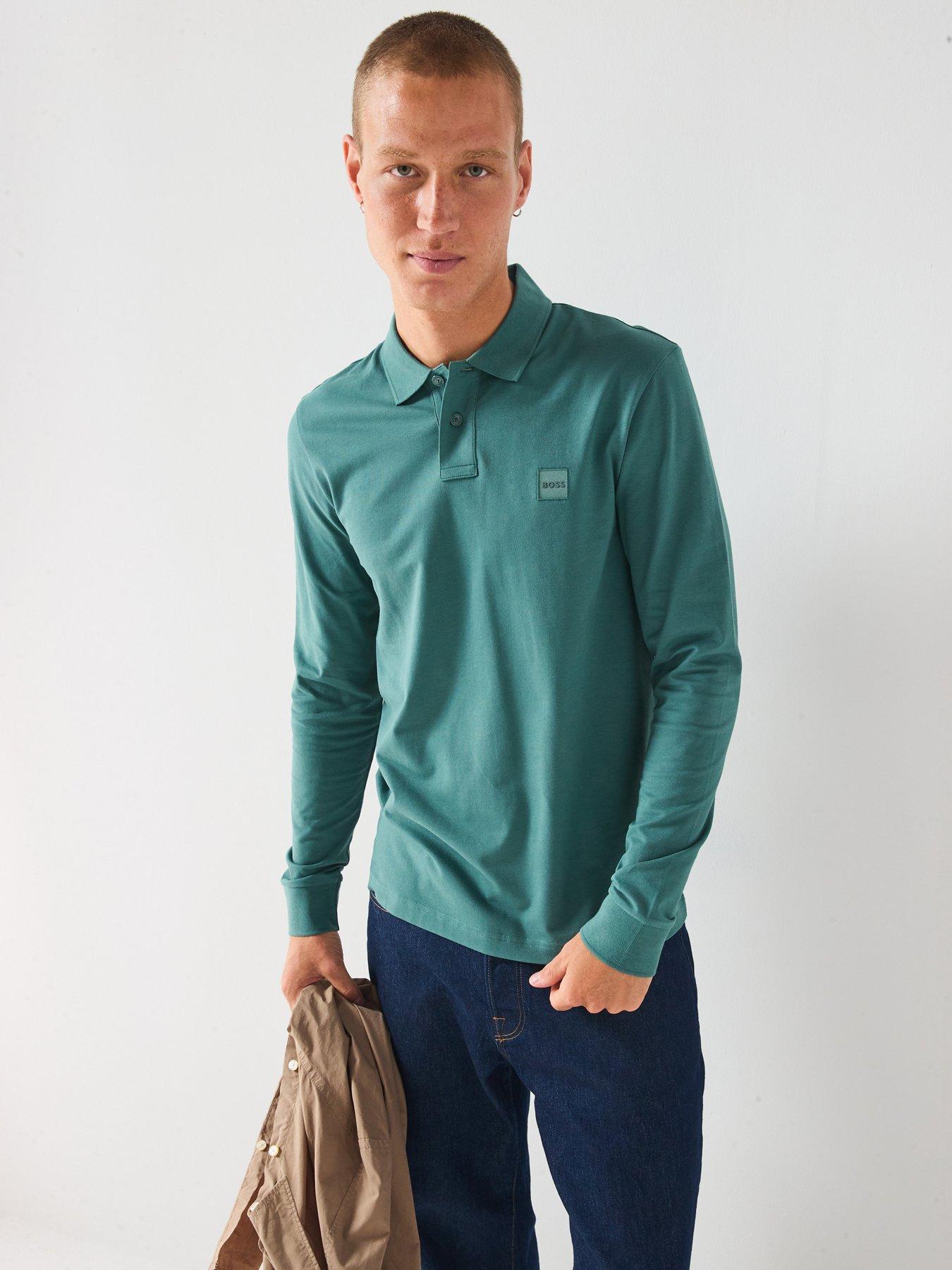 BOSS Passerby Long Sleeve Polo Shirt - Green