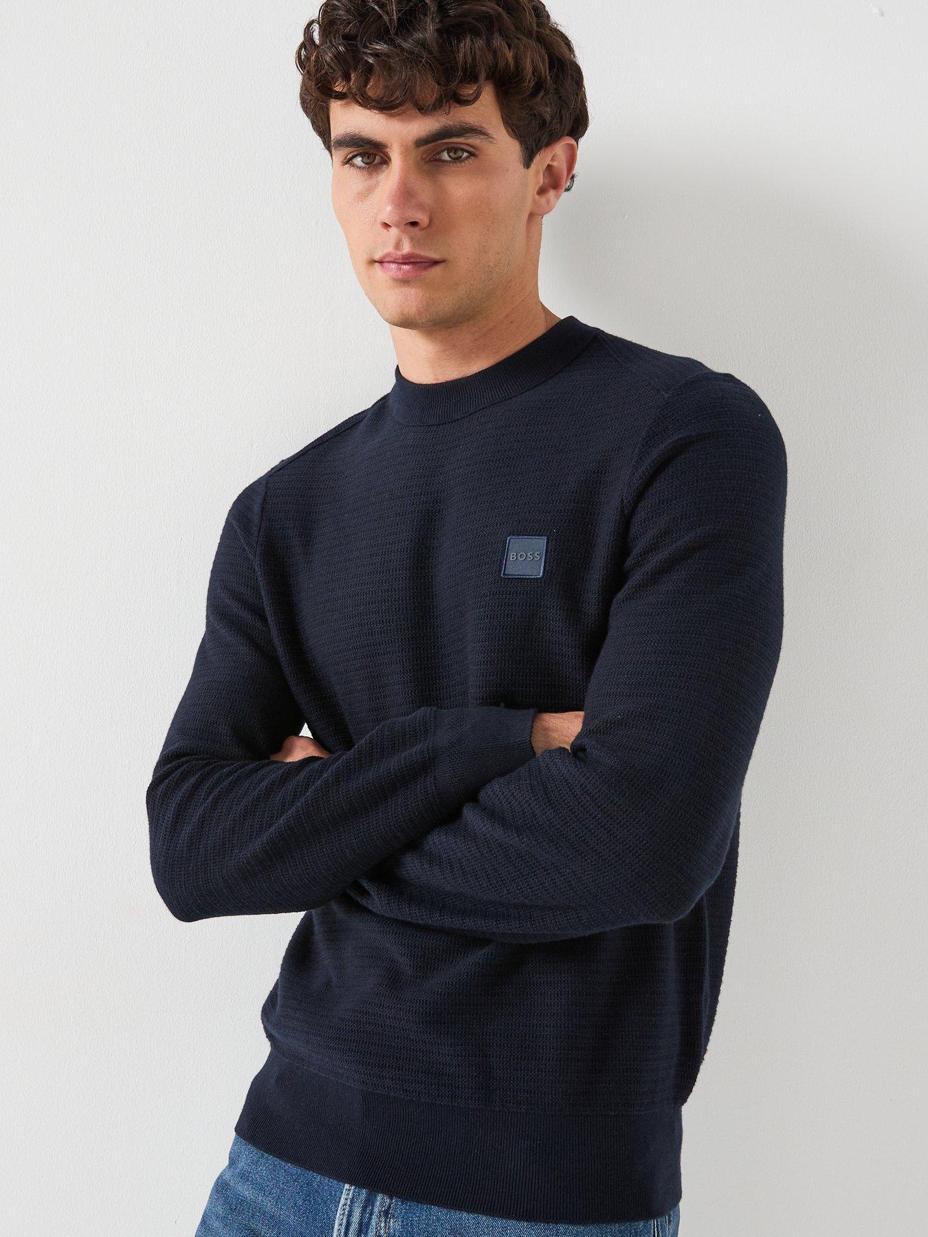 boss-anion-regular-fit-waffle-crew-knitted-jumper-navydetail